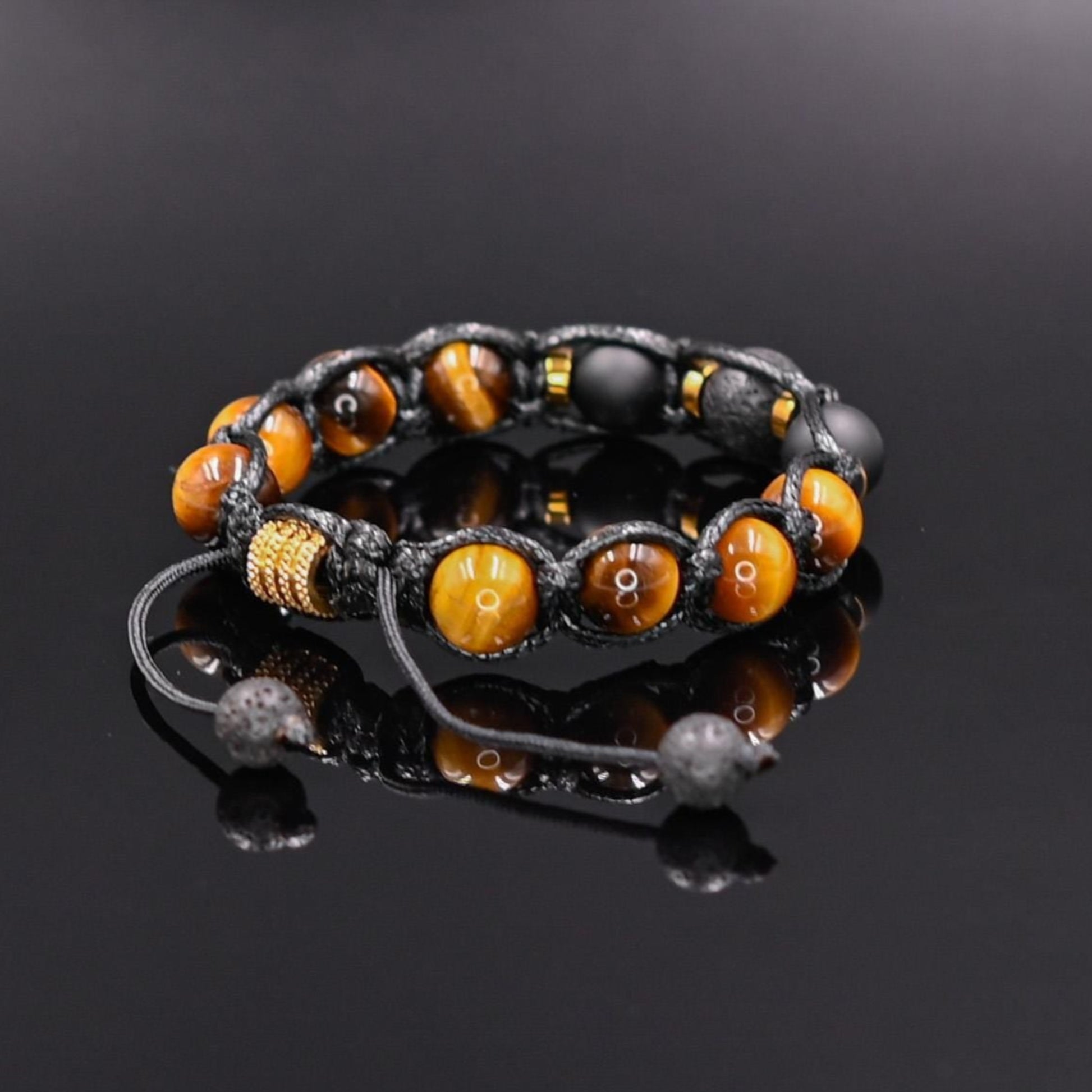 Men's Matte Onyx Bracelet Tiger's Eye Bracelet Stone Macrame Bracelet Gift For Men Lava Stone Bracelet Beaded Bracelet Fathers day Gift  - Shamballa Bracelet - Birthstone Bracelet - Gemstone Bracelet Men - Chakra Bracelet - Macrame Bracelet - Healing Bracelet - Valinde
