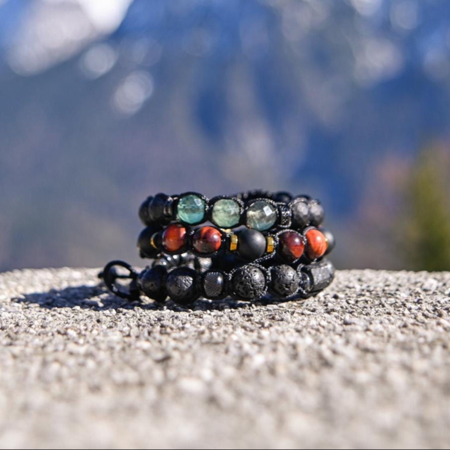 Red Tiger's Eye Onyx Gemstone Braided Bracelet, Men's Adjustable Macrame Bracelet, Father's Day Gift, Gift for Him, Gift for Men, Men's Gift  - Shamballa Bracelet - Birthstone Bracelet - Gemstone Bracelet Men - Chakra Bracelet