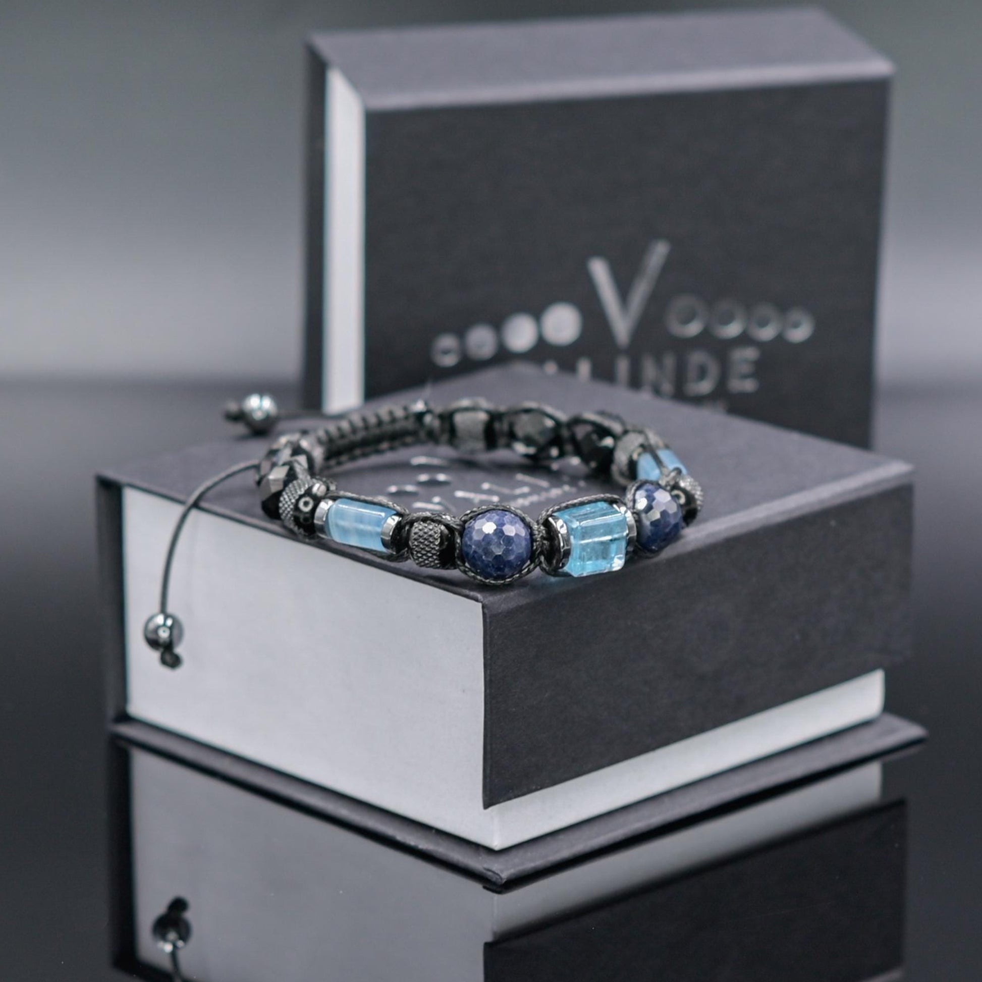 Men's Blue Topaz Sapphire Tourmaline Adjustable Bracelet, Handmade Gemstone Bracelet, Crystal Jewelry Gift for Him- Shamballa Bracelet - Mantra Bracelet  -  Yoga Bracelet -  Birthstone Bracelet - Gemstone Bracelet Men - Chakra Bracelet - Macrame Bracelet - Healing Bracelet - Gift for Father - Gift For Men - Valinde
