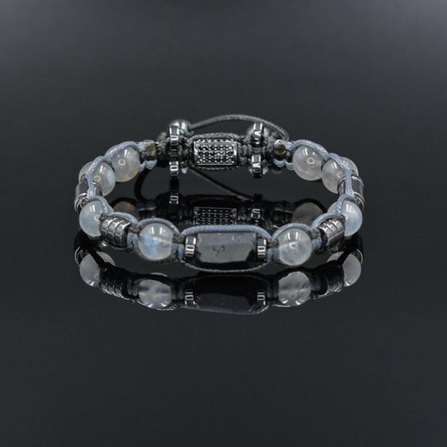 Men's Moonstone Labradorite Tourmaline Gemstone Beaded Bracelet, Adjustable Braided Macrame Bracelet, Gift for Men - Shamballa Bracelet - Mantra Bracelet  -  Yoga Bracelet -  Birthstone Bracelet - Gemstone Bracelet Men - Chakra Bracelet - Macrame Bracelet - Healing Bracelet - Gift for Father - Gift For Men - Valinde
