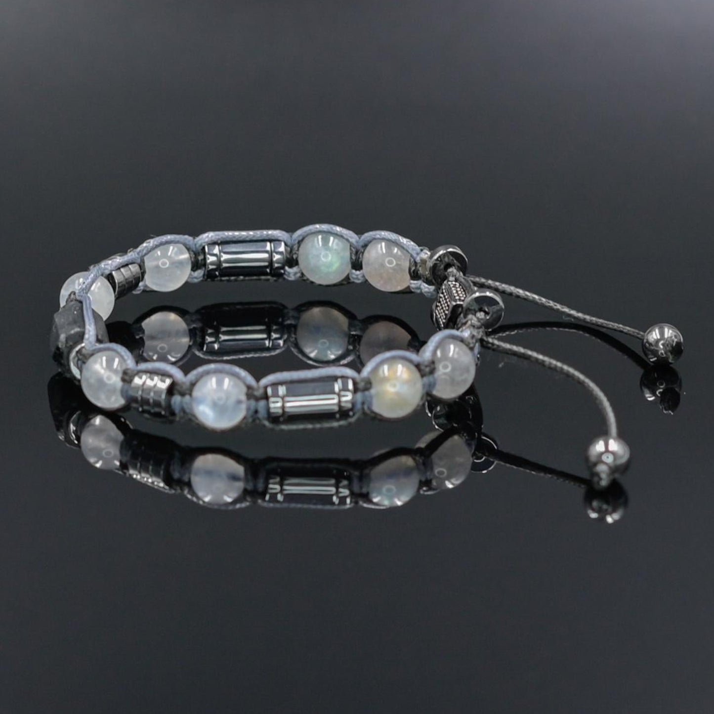 Men's Moonstone Labradorite Tourmaline Gemstone Beaded Bracelet, Adjustable Braided Macrame Bracelet, Gift for Men - Shamballa Bracelet - Mantra Bracelet  -  Yoga Bracelet -  Birthstone Bracelet - Gemstone Bracelet Men - Chakra Bracelet - Macrame Bracelet - Healing Bracelet - Gift for Father - Gift For Men - Valinde
