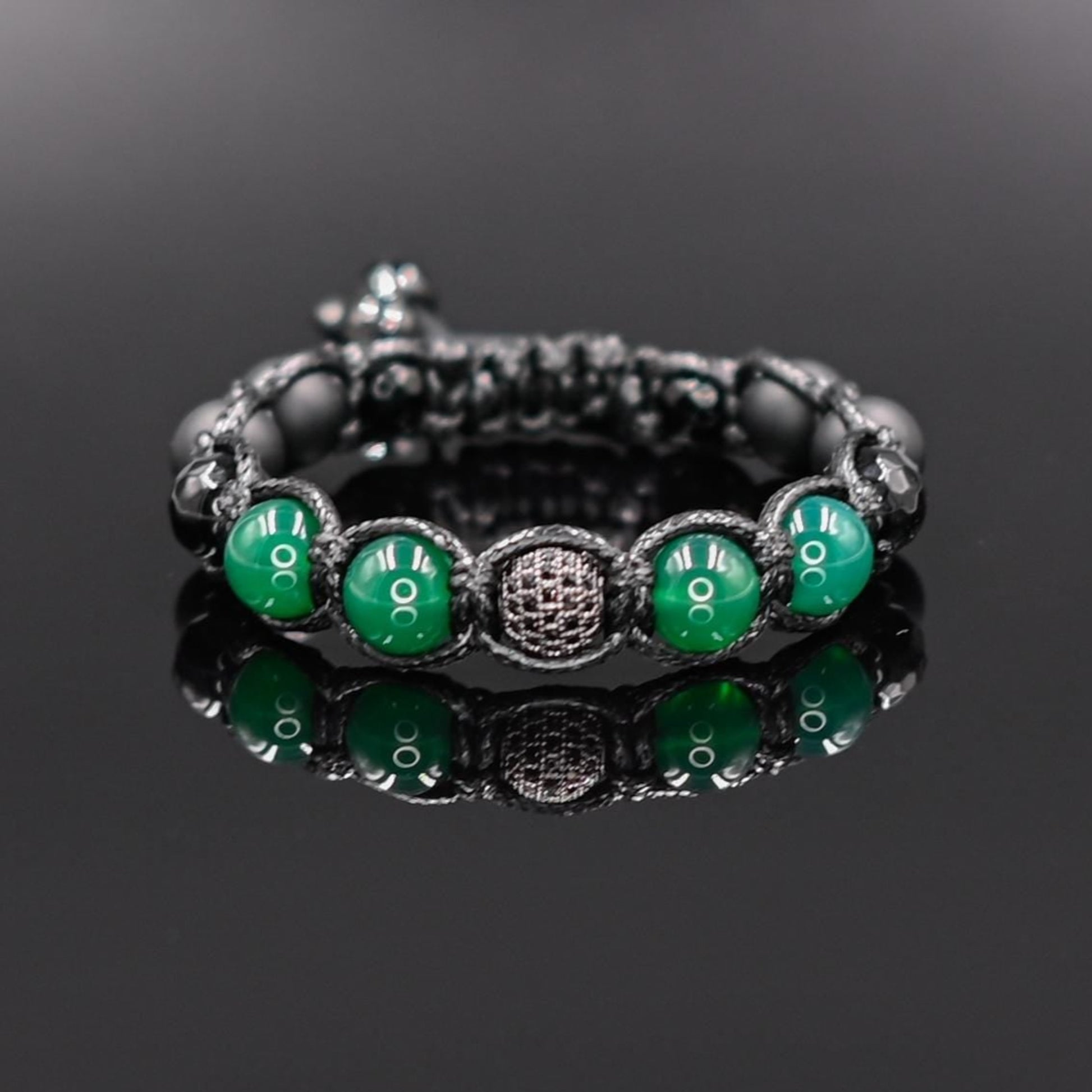 Men's Cubic Zirconia Bead Bracelet Agate Woven Bracelet Crystal Luxury Bracelet Braided Bracelet Gift for Men Adjustable Onyx Bracelet - Shamballa Bracelet - Mantra Bracelet  -  Yoga Bracelet -  Birthstone Bracelet - Gemstone Bracelet Men - Chakra Bracelet - Macrame Bracelet - Healing Bracelet - Gift for Father - Gift For Men - Valinde
