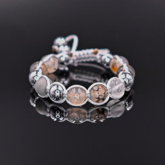 Women's Grey Agate Bracelet Hematite Bracelet Mantra Bracelet Crystal Bracelet Gift for Women Adjustable Macrame Bracelet Beaded Bracelet  -Mantra OM Mani Padme Hum - Shamballa Bracelet - Birthstone Bracelet - Gemstone Bracelet Women - Chakra Bracelet - Macrame Bracelet - Healing Bracelet - Valinde
