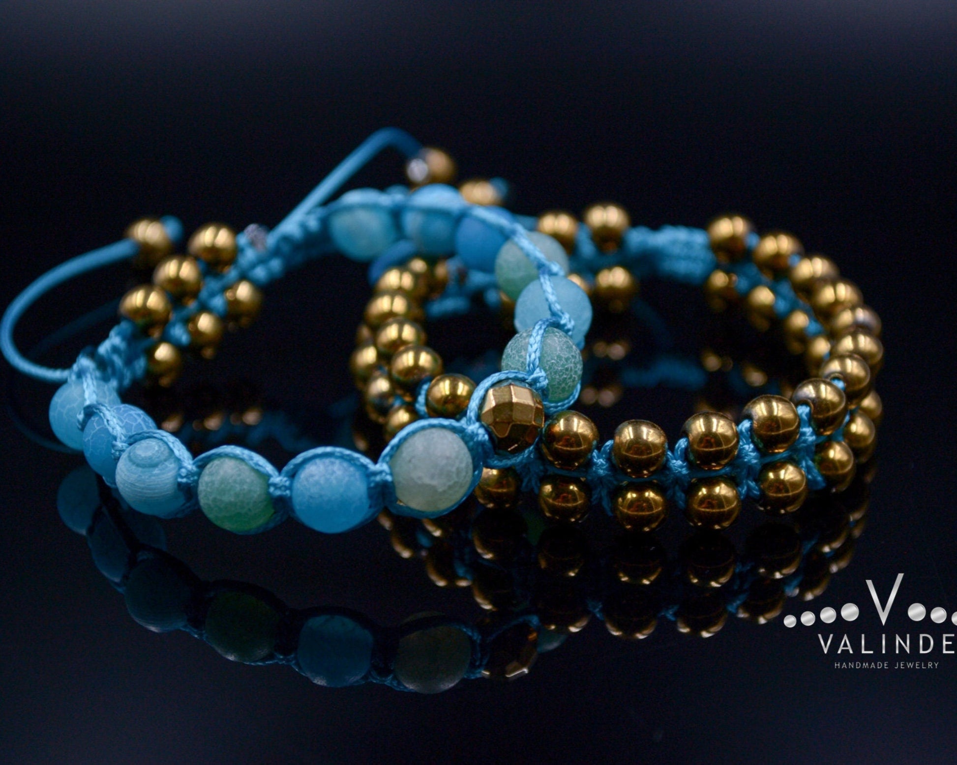 Gold Hematite Bracelet Set for Women Women's Agate Bracelet Gift for Women Adjustable Crystal Bracelet Macrame Bracelet Women's Gift - Shamballa Bracelet - Birthstone Bracelet - Gemstone Bracelet Women - Chakra Bracelet - Macrame Bracelet - Healing Bracelet - Valinde
