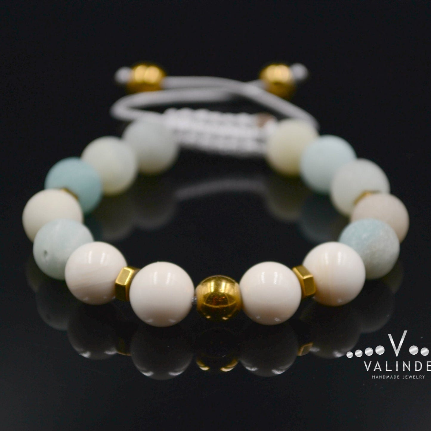 Amazonite Bracelet Women's Coral Bracelet Adjustable Gemstone Bracelet Gold Hematite Bracelet Macrame Bracelet Matte Amazonite Bracelet - Shamballa Bracelet - Birthstone Bracelet - Gemstone Bracelet Men - Chakra Bracelet - Macrame Bracelet - Healing Bracelet - Valinde