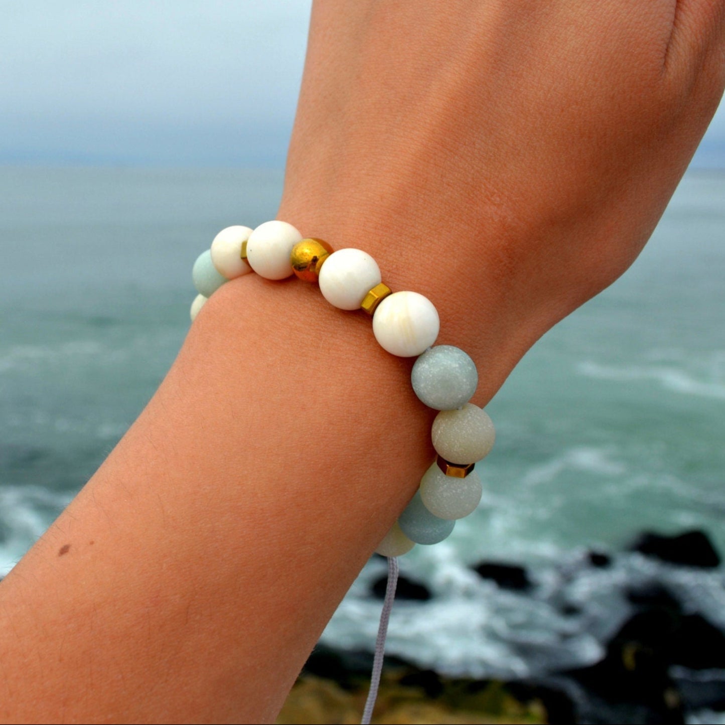Amazonite Bracelet Women's Coral Bracelet Adjustable Gemstone Bracelet Gold Hematite Bracelet Macrame Bracelet Matte Amazonite Bracelet - Shamballa Bracelet - Birthstone Bracelet - Gemstone Bracelet Men - Chakra Bracelet - Macrame Bracelet - Healing Bracelet - Valinde