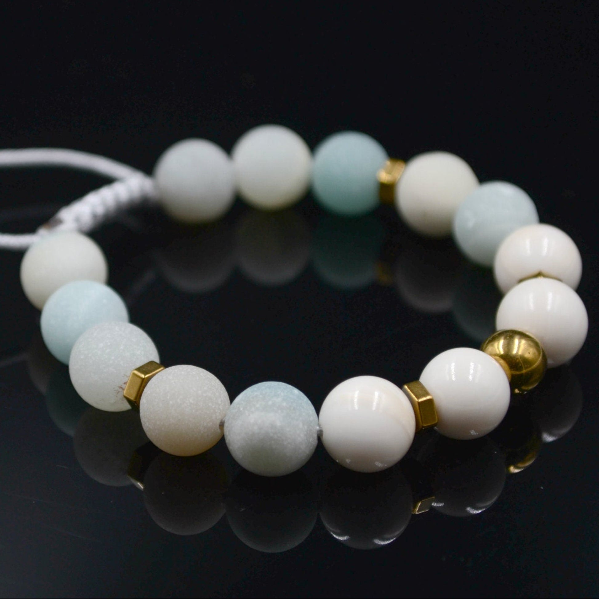 Amazonite Bracelet Women's Coral Bracelet Adjustable Gemstone Bracelet Gold Hematite Bracelet Macrame Bracelet Matte Amazonite Bracelet - Shamballa Bracelet - Birthstone Bracelet - Gemstone Bracelet Men - Chakra Bracelet - Macrame Bracelet - Healing Bracelet - Valinde
