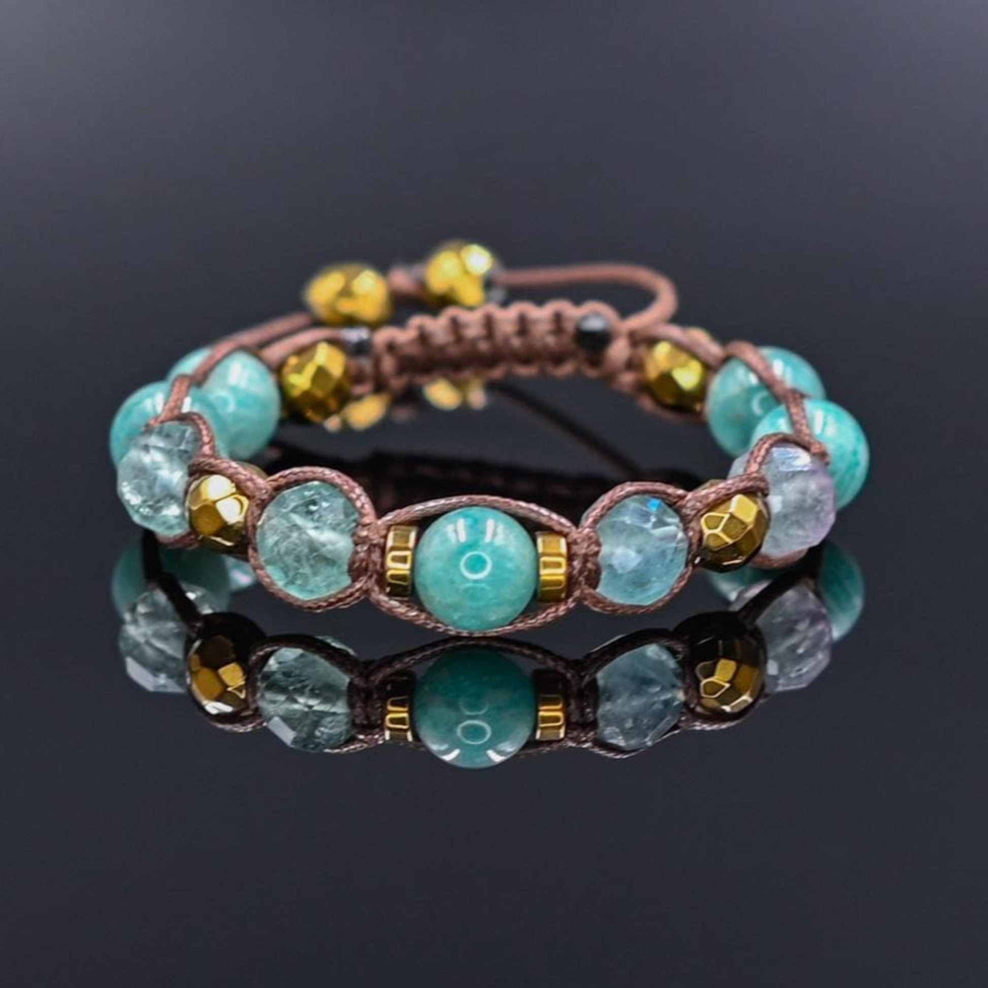 Gemstone Amazonite Fluorite Hematite Braided Bracelet, Mother's Day Gift, Women's Adjustable Bracelet, Gift for Her, Crystal Bracelet - Shamballa Bracelet - Birthstone Bracelet - Gemstone Bracelet Men - Chakra Bracelet - Macrame Bracelet - Healing Bracelet - Valinde - Shamballa Bracelet - Birthstone Bracelet - Gemstone Bracelet Men - Chakra Bracelet - Macrame Bracelet - Healing Bracelet - Valinde