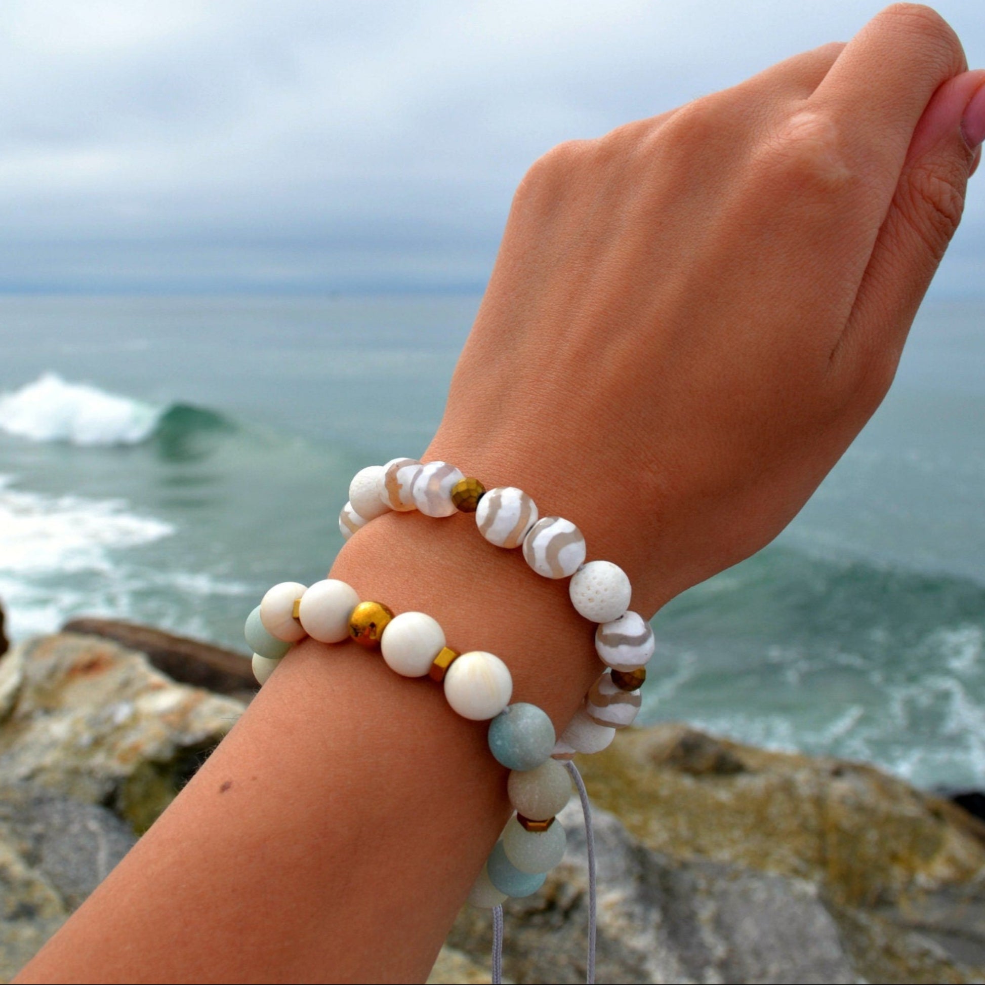 White Coral Beaded Bracelet Women's Agate Bracelet Macrame Bracelet Gift for Woman Everyday Bracelet Crystal Bracelet Hematite Bracelet - Shamballa Bracelet - Birthstone Bracelet - Gemstone Bracelet Men - Chakra Bracelet - Macrame Bracelet - Healing Bracelet - Valinde
