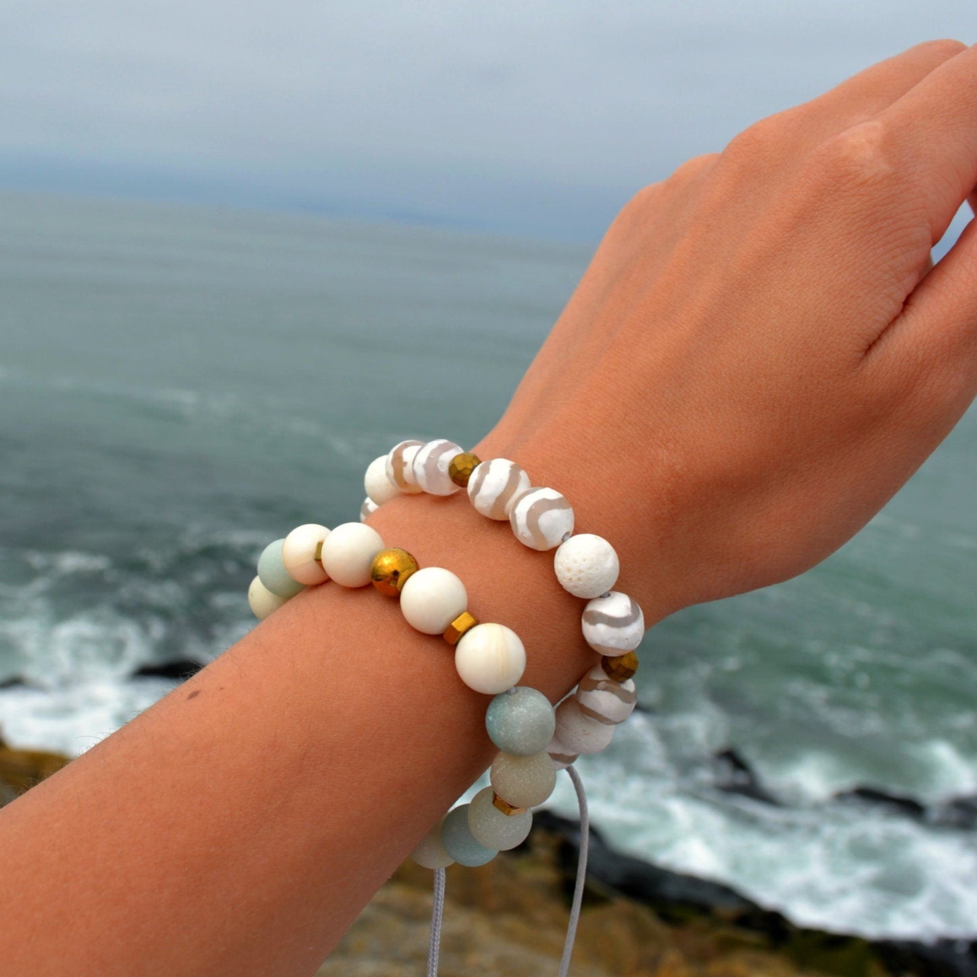 White Coral Beaded Bracelet Women's Agate Bracelet Macrame Bracelet Gift for Woman Everyday Bracelet Crystal Bracelet Hematite Bracelet - Shamballa Bracelet - Birthstone Bracelet - Gemstone Bracelet Men - Chakra Bracelet - Macrame Bracelet - Healing Bracelet - Valinde
