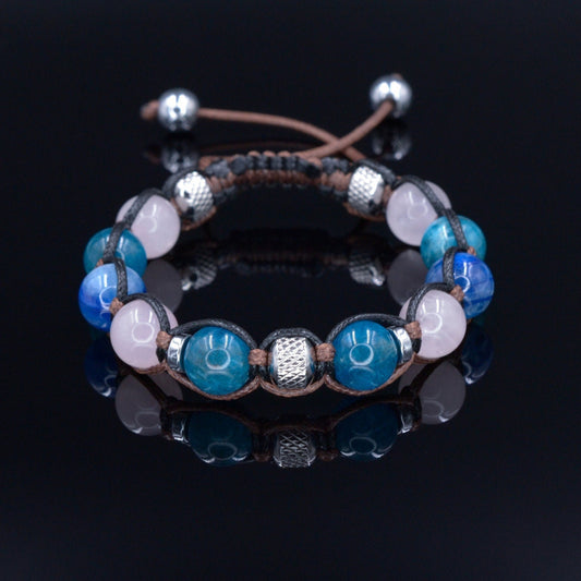 Women's Apatite Bracelet Kyanite Bracelet Gift for Woman Adjustable Crystal Bracelet Steel Beads Bracelet Macrame Bracelet Women's Gift - Shamballa Bracelet - Birthstone Bracelet - Gemstone Bracelet Men - Chakra Bracelet - Macrame Bracelet - Healing Bracelet - Valinde
