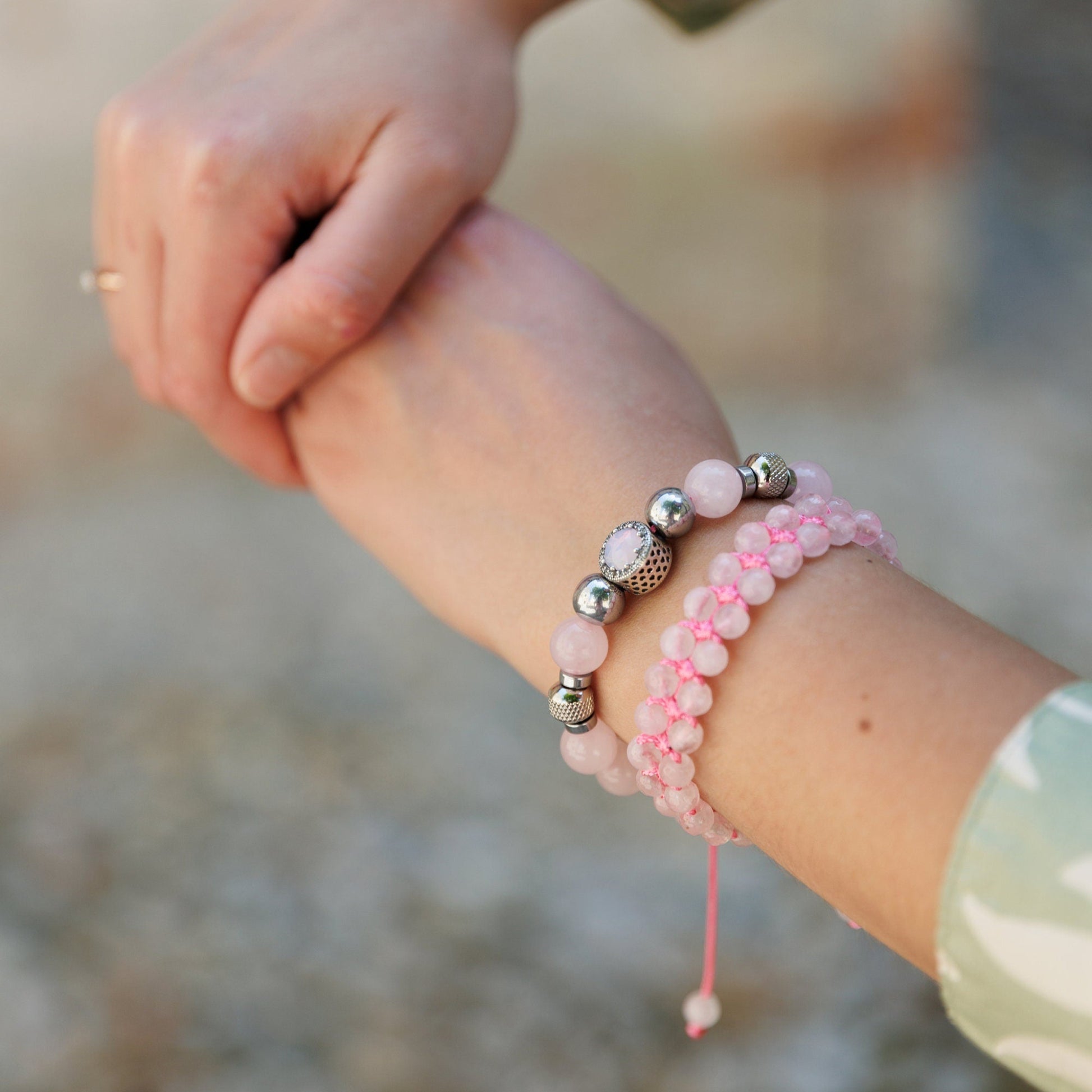 Women's Rose Quartz Hematite Bracelet Set, Double Row Bracelet, 925 Silver Bead Bracelet, Gift for Woman, Adjustable Macrame Bracelet - Shamballa Bracelet - Birthstone Bracelet - Gemstone Bracelet Men - Chakra Bracelet - Macrame Bracelet - Healing Bracelet - Valinde - Shamballa Bracelet - Birthstone Bracelet - Gemstone Bracelet Men - Chakra Bracelet - Macrame Bracelet - Healing Bracelet - Valinde