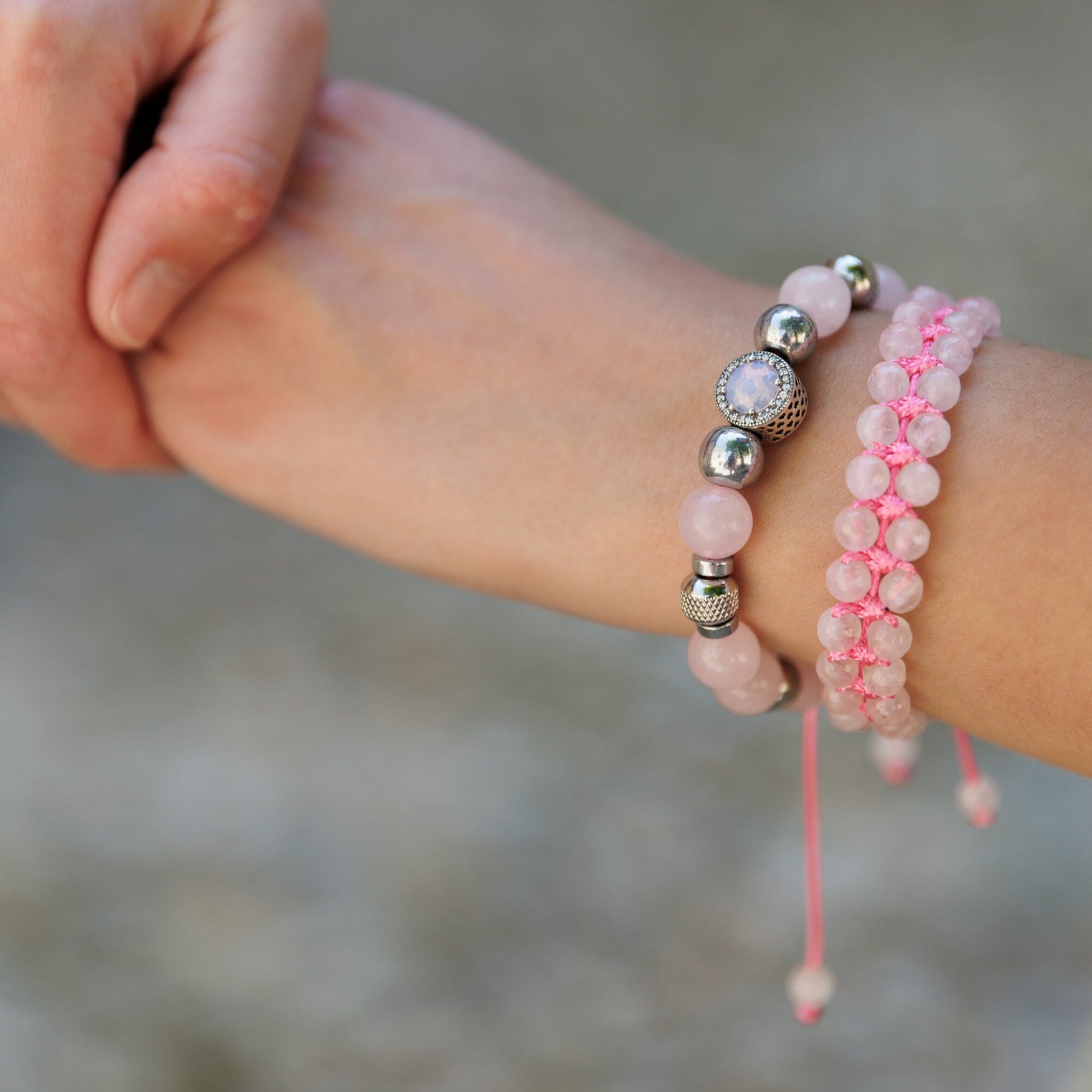 Women's Rose Quartz Hematite Bracelet Set, Double Row Bracelet, 925 Silver Bead Bracelet, Gift for Woman, Adjustable Macrame Bracelet - Shamballa Bracelet - Birthstone Bracelet - Gemstone Bracelet Men - Chakra Bracelet - Macrame Bracelet - Healing Bracelet - Valinde - Shamballa Bracelet - Birthstone Bracelet - Gemstone Bracelet Men - Chakra Bracelet - Macrame Bracelet - Healing Bracelet - Valinde
