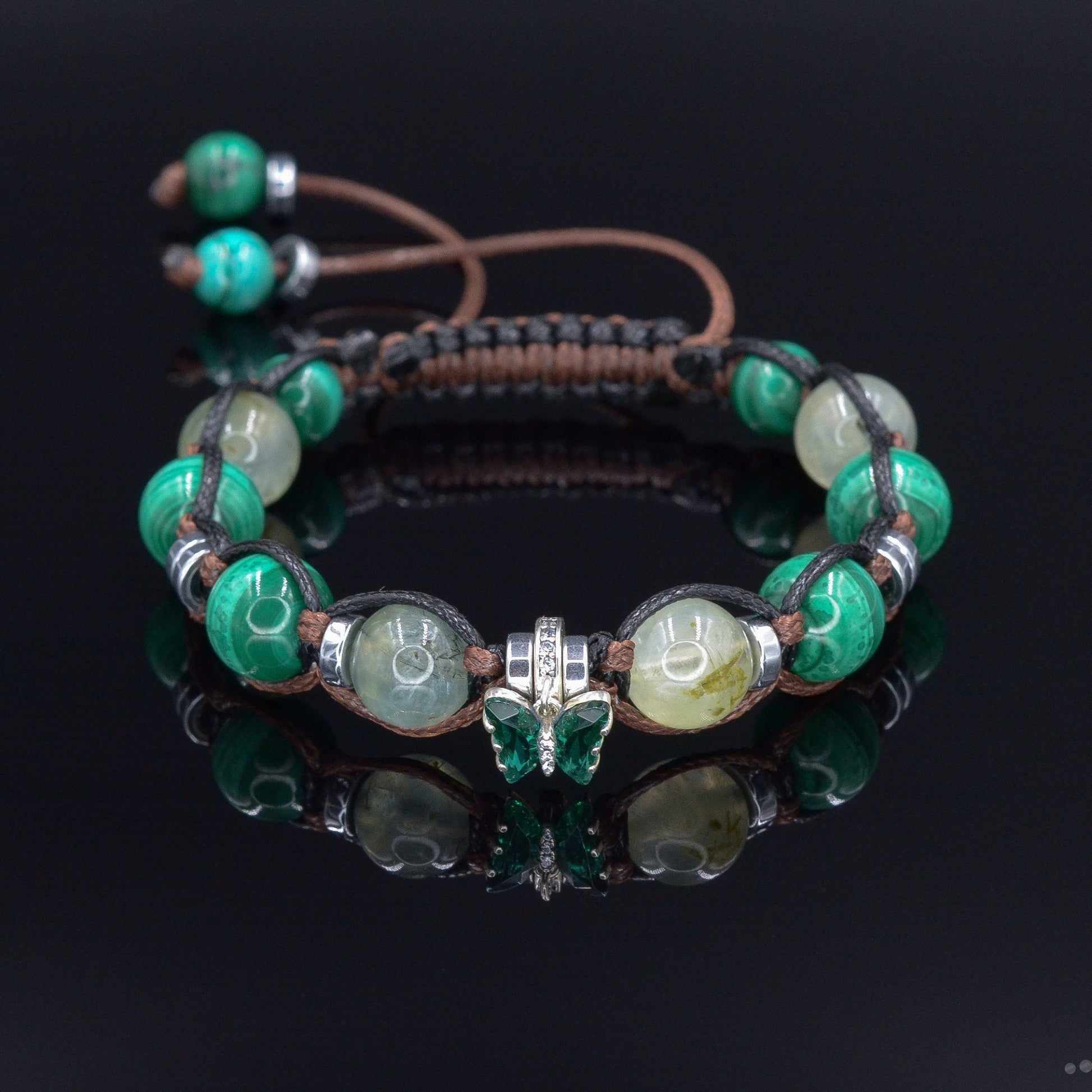 Women's Malachite Bracelet - Butterfly Silver Charm Bracelet - Gift for Women - Adjustable Macrame Bracelet - Quartz Beads Bracelet for Her - Shamballa Bracelet - Birthstone Bracelet - Gemstone Bracelet Men - Chakra Bracelet - Macrame Bracelet - Healing Bracelet - Valinde - Shamballa Bracelet - Birthstone Bracelet - Gemstone Bracelet Men - Chakra Bracelet - Macrame Bracelet - Healing Bracelet - Valinde