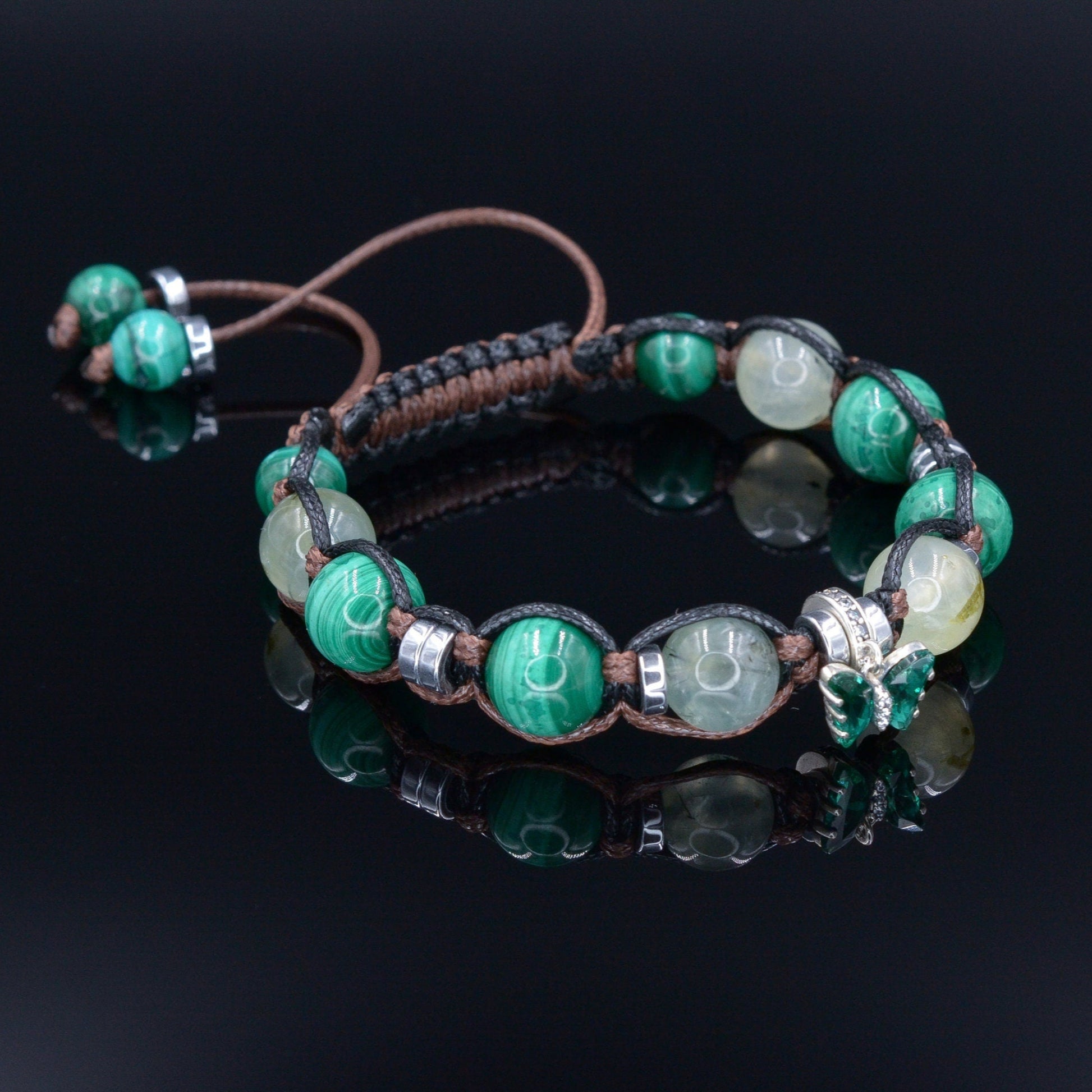 Women's Malachite Bracelet - Butterfly Silver Charm Bracelet - Gift for Women - Adjustable Macrame Bracelet - Quartz Beads Bracelet for Her - Shamballa Bracelet - Birthstone Bracelet - Gemstone Bracelet Men - Chakra Bracelet - Macrame Bracelet - Healing Bracelet - Valinde - Shamballa Bracelet - Birthstone Bracelet - Gemstone Bracelet Men - Chakra Bracelet - Macrame Bracelet - Healing Bracelet - Valinde
