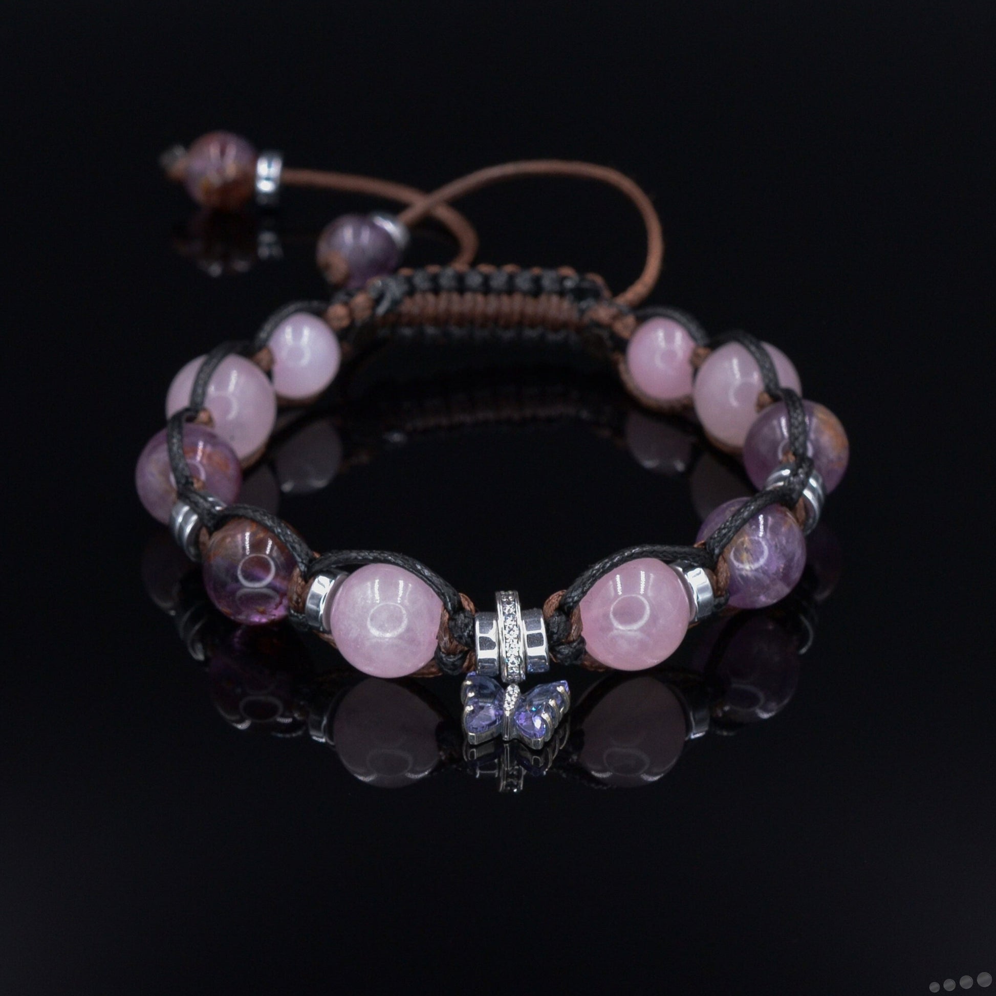Butterfly Silver Charm Bracelet - Women's Crystal Beaded Bracelet - Auralite Bracelet - Gift for Women - Adjustable Macrame Bracelet- Shamballa Bracelet - Birthstone Bracelet - Gemstone Bracelet Men - Chakra Bracelet - Macrame Bracelet - Healing Bracelet - Valinde - Shamballa Bracelet - Birthstone Bracelet - Gemstone Bracelet Men - Chakra Bracelet - Macrame Bracelet - Healing Bracelet - Valinde