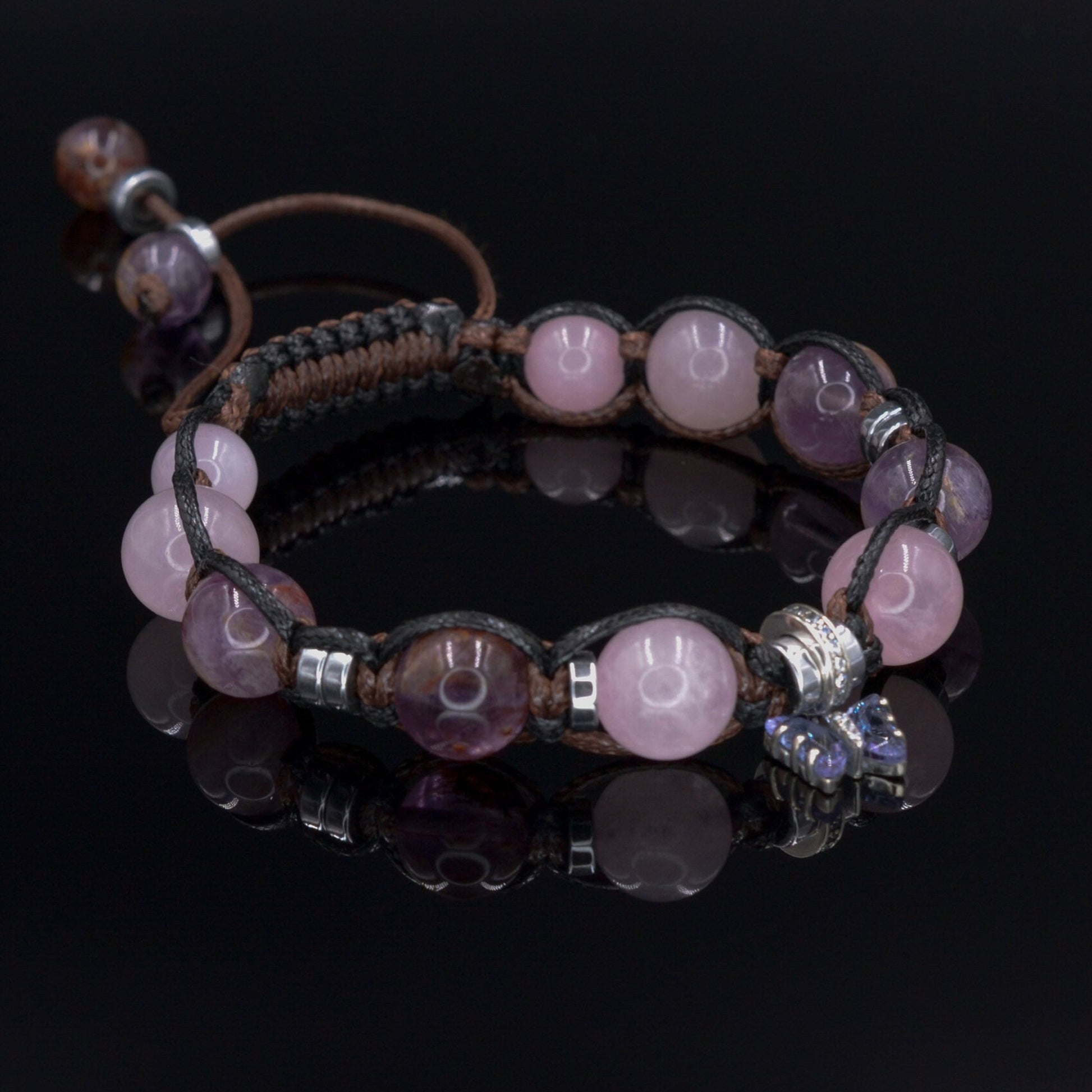 Butterfly Silver Charm Bracelet - Women's Crystal Beaded Bracelet - Auralite Bracelet - Gift for Women - Adjustable Macrame Bracelet- Shamballa Bracelet - Birthstone Bracelet - Gemstone Bracelet Men - Chakra Bracelet - Macrame Bracelet - Healing Bracelet - Valinde - Shamballa Bracelet - Birthstone Bracelet - Gemstone Bracelet Men - Chakra Bracelet - Macrame Bracelet - Healing Bracelet - Valinde
