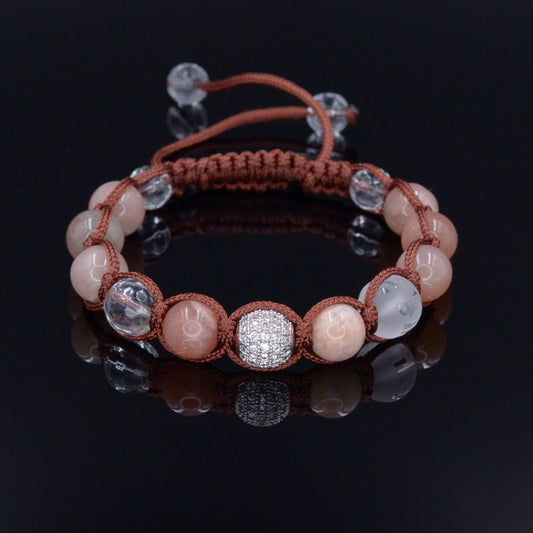 Sunstone Cubic Zirconia Bracelet Men's Women's Bracelet Rock Crystal Bracelet Gemstone Quartz Bracelet Gift For Men Adjustable Bracelet - Shamballa Bracelet - Birthstone Bracelet - Gemstone Bracelet Men - Chakra Bracelet - Macrame Bracelet - Healing Bracelet - Valinde - Shamballa Bracelet - Birthstone Bracelet - Gemstone Bracelet Men - Chakra Bracelet - Macrame Bracelet - Healing Bracelet - Valinde