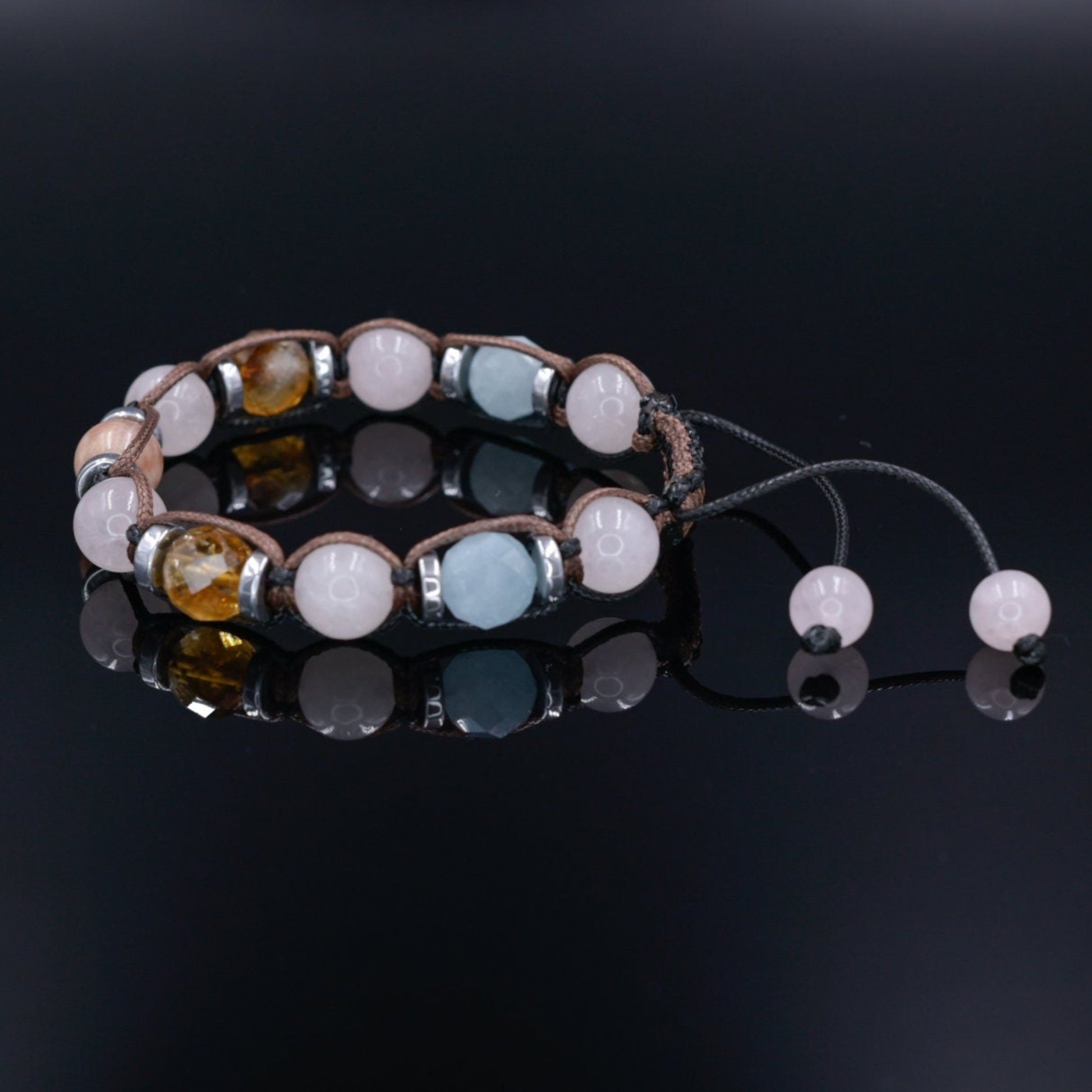 Citrine Aquamarine Crystal Beaded Bracelet, Women's Adjustable Quartz Bracelet, Hematite Bracelet, Gift for Woman, Macrame Braided Bracelet  - Shamballa Bracelet - Birthstone Bracelet - Gemstone Bracelet Men - Chakra Bracelet - Macrame Bracelet - Healing Bracelet - Valinde - Shamballa Bracelet - Birthstone Bracelet - Gemstone Bracelet Men - Chakra Bracelet - Macrame Bracelet - Healing Bracelet - Valinde
