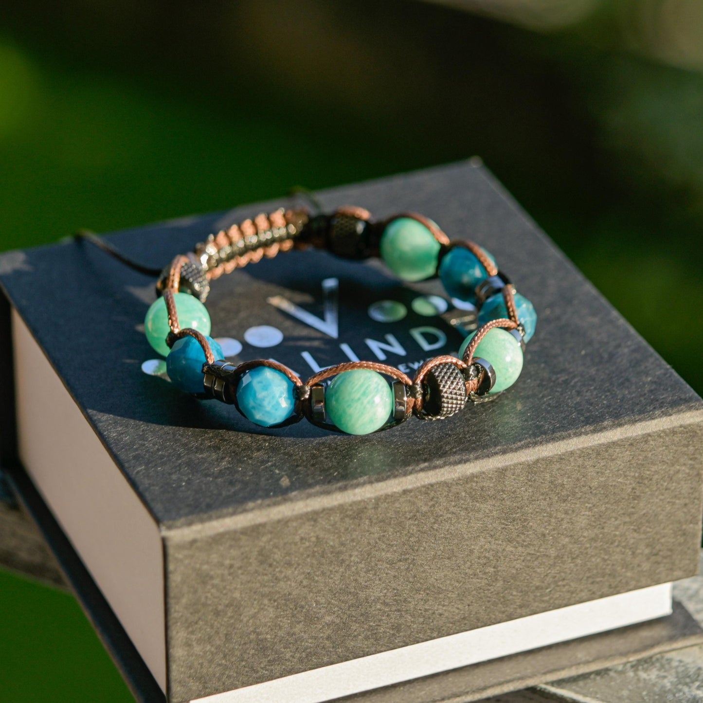 Women's Apatite Amazonite Gemstone Braided Adjustable Bracelet, Jewelry Gift for Her, Crystal Jewelry, Crystal Bracelet Set, Birthday Gift for Her, Women's Gemstone Hematite Adjustable Braided Bracelet, Gift for Her, Women's Gift - Shamballa Bracelet - Birthstone Bracelet - Yoga Bracelet -  Gemstone Bracelet Women - Chakra Bracelet - Macrame Bracelet - Healing Bracelet - Valinde
