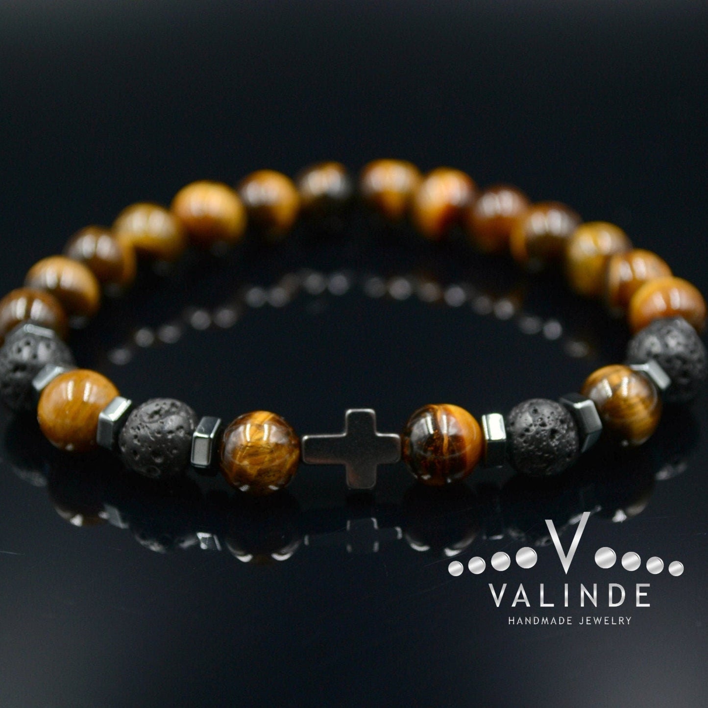 Men's Cross Bracelet Tiger's eye Bracelet Stretch Bracelet Hematite Bracelet Elastic Bracelet Gift for Men Tiger Eye Bracele Lava Bracelet - Shamballa Bracelet - Birthstone Bracelet - Gemstone Bracelet Men - Chakra Bracelet - Macrame Bracelet - Healing Bracelet - Valinde
