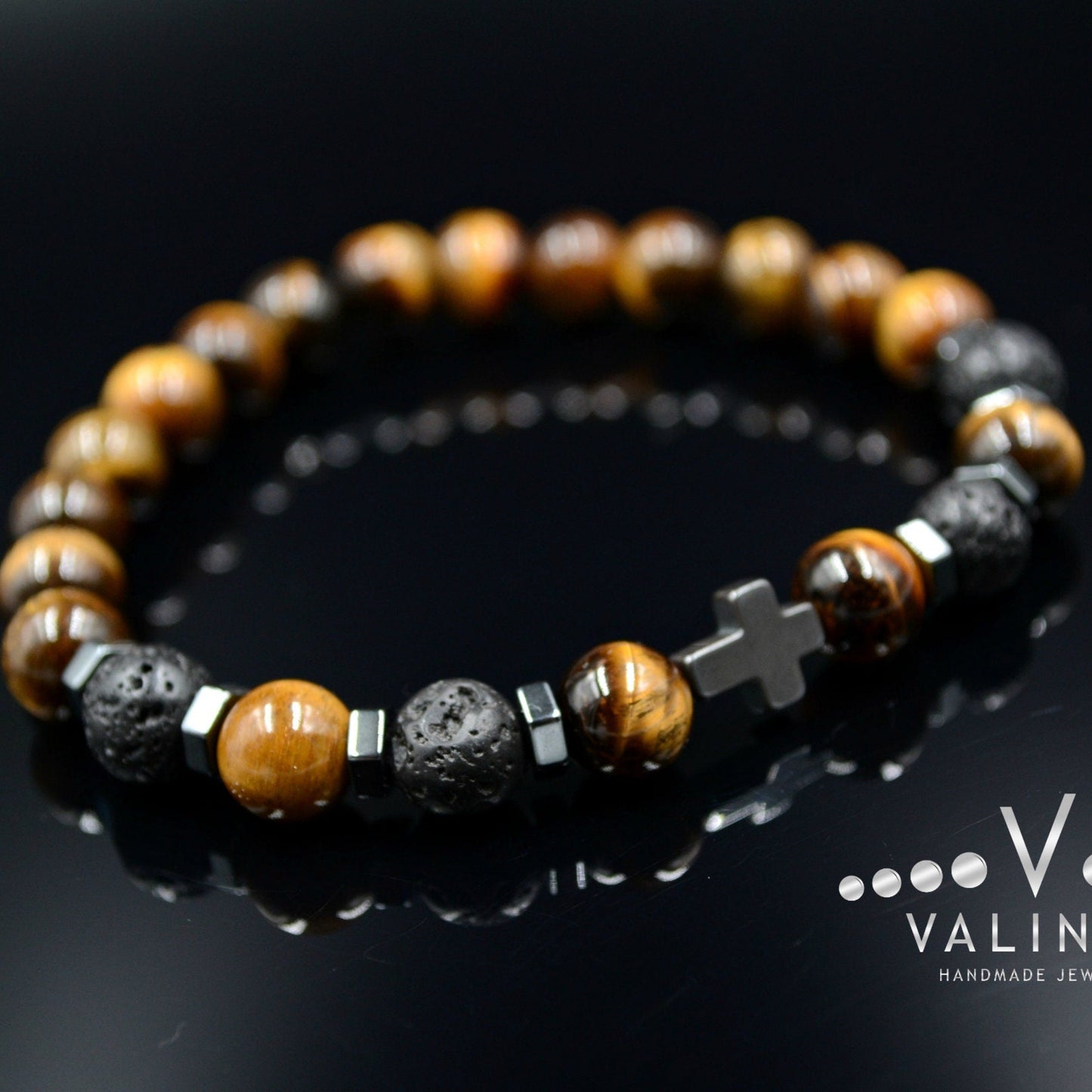 Men's Cross Bracelet Tiger's eye Bracelet Stretch Bracelet Hematite Bracelet Elastic Bracelet Gift for Men Tiger Eye Bracele Lava Bracelet - Shamballa Bracelet - Birthstone Bracelet - Gemstone Bracelet Men - Chakra Bracelet - Macrame Bracelet - Healing Bracelet - Valinde
