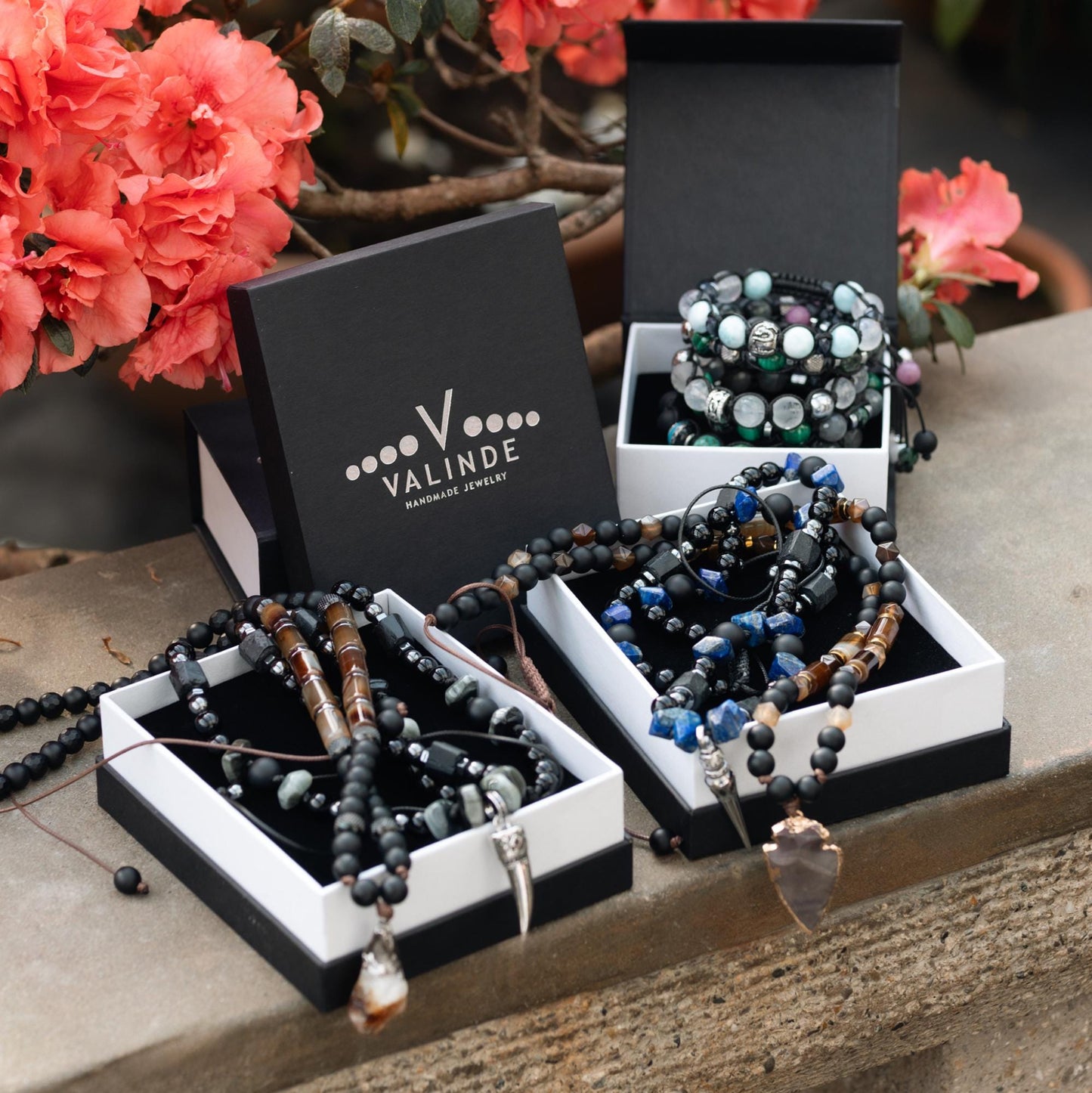 Men's Lapis Lazuli Raw Tourmaline Necklace, 925 Sterling Silver Pendant Necklace, Gemstone Jewelry Gift for Men - Shamballa Necklace - Birthstone Necklace - Gemstone Necklace Men - Chakra Necklace - Yoga Necklace - Mantra Necklace -Macrame Necklace  - Healing Necklace - Gift for Father - Gift For Men - Valinde
