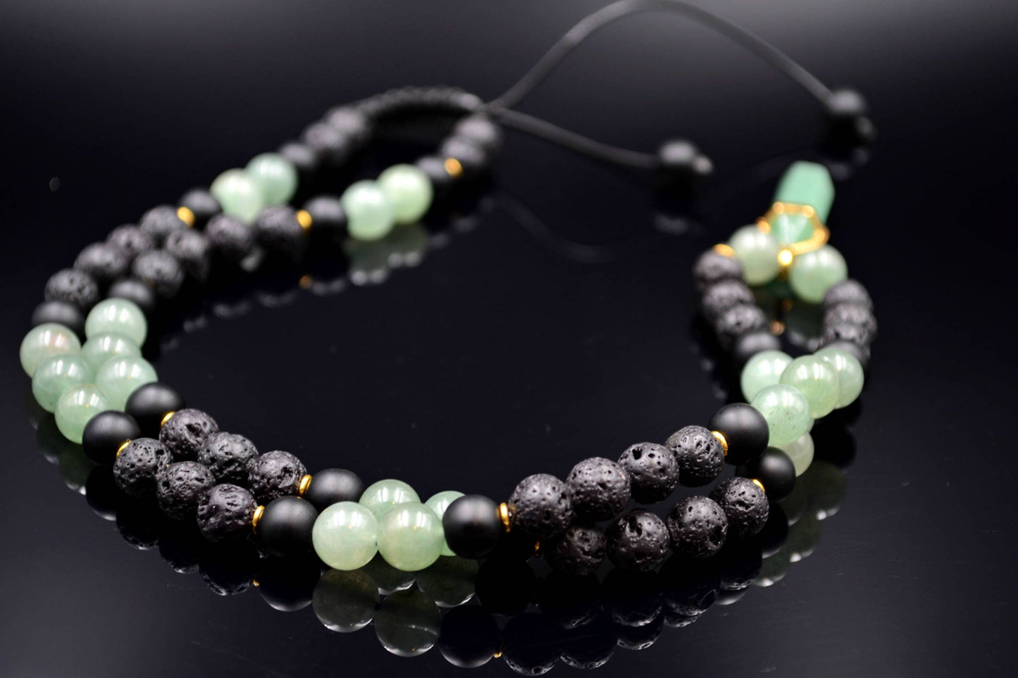 Men's Aventurine Necklace Pendant Necklace Crystal Necklace Beaded Necklace Lava Stone Necklace Gemstone Necklace Gift for Men Jewelry - Shamballa Necklace - Birthstone Necklace - Gemstone Necklace Men - Chakra Necklace - Macrame Necklace  - Healing Necklace - Valinde
