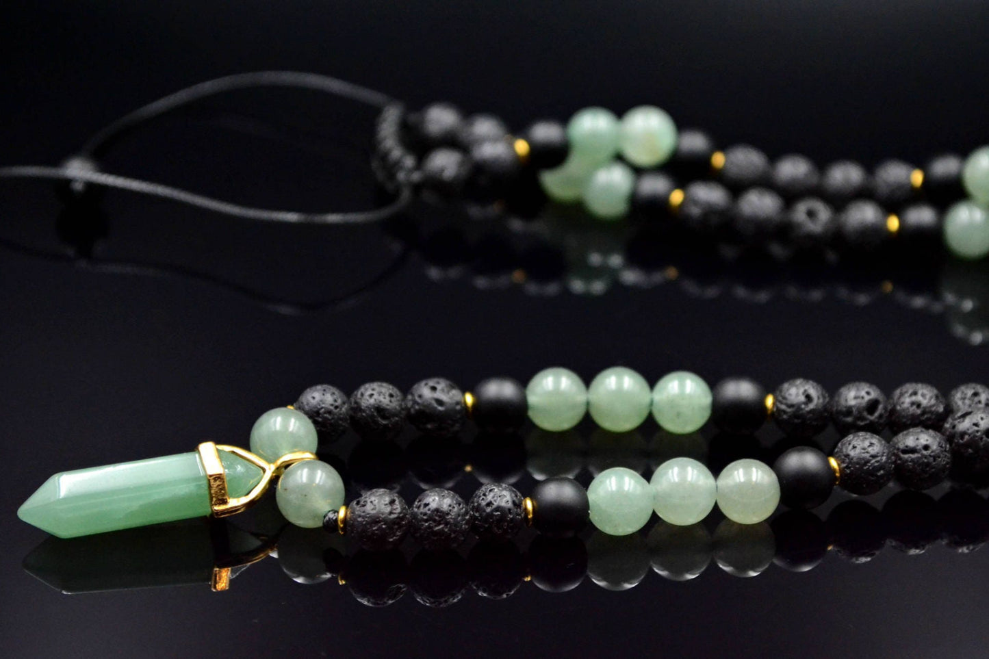 Men's Aventurine Necklace Pendant Necklace Crystal Necklace Beaded Necklace Lava Stone Necklace Gemstone Necklace Gift for Men Jewelry - Shamballa Necklace - Birthstone Necklace - Gemstone Necklace Men - Chakra Necklace - Macrame Necklace  - Healing Necklace - Valinde
