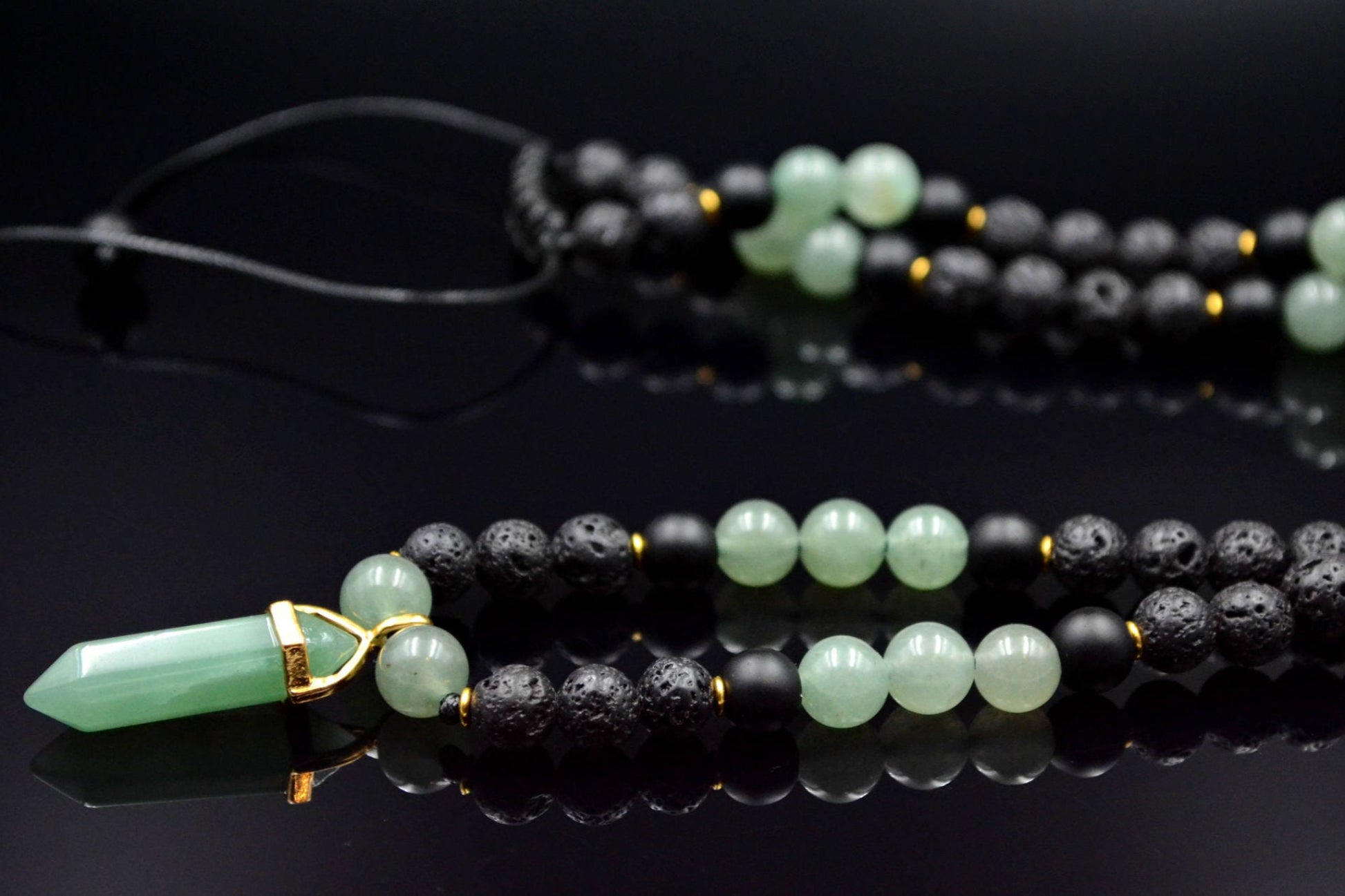 Men's Aventurine Necklace Pendant Necklace Crystal Necklace Beaded Necklace Lava Stone Necklace Gemstone Necklace Gift for Men Jewelry - Shamballa Necklace - Birthstone Necklace - Gemstone Necklace Men - Chakra Necklace - Macrame Necklace  - Healing Necklace - Valinde
