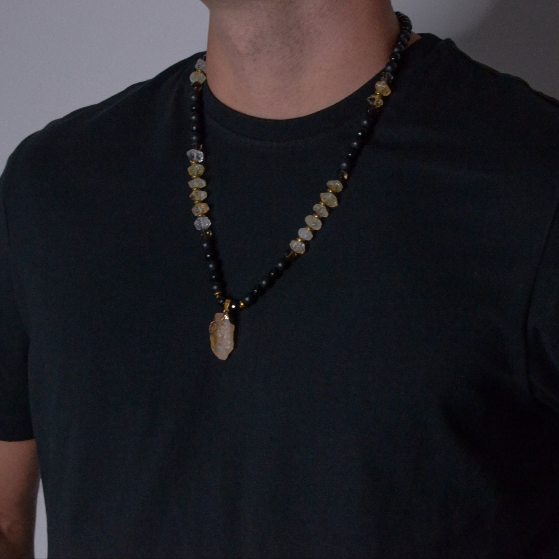 Men's Emerald Sapphire Malachite Gemstone Necklace, Short Chysoprase Beaded Necklace, Luxury Necklace, Gift for Him, Adjustable Necklace - Shamballa Necklace - Birthstone Necklace - Gemstone Necklace Men - Chakra Necklace - Macrame Necklace  - Healing Necklace - Valinde
