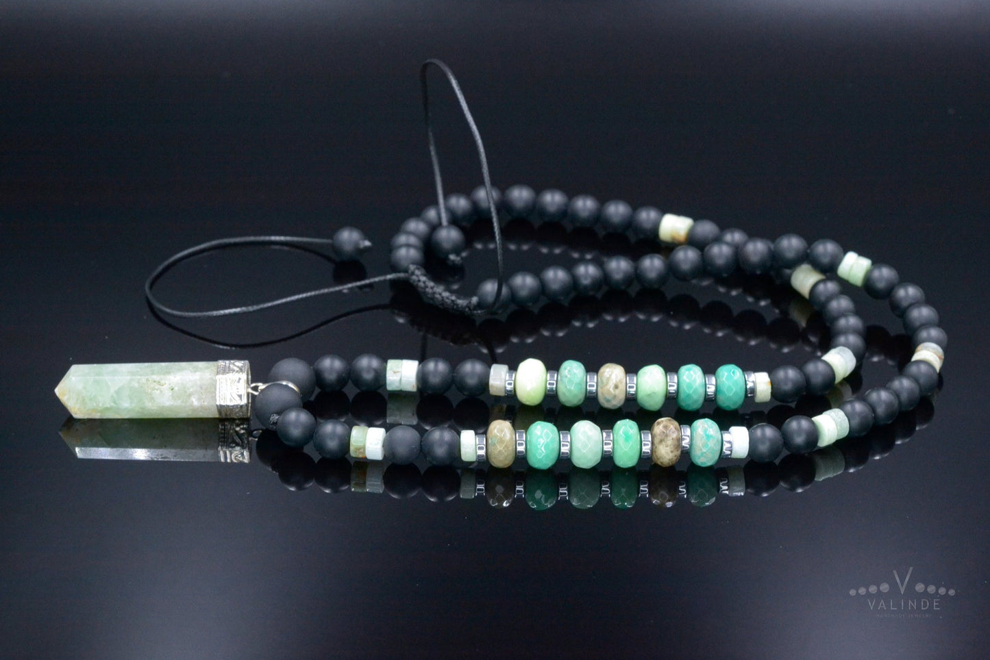 Men's Green Jade Necklace - Jade Stone Long Necklace - Black Onyx Necklace - Gift for Men - Adjustable Crystal Necklace for Men - Men's Gift - Shamballa Necklace - Birthstone Necklace - Gemstone Necklace Men - Chakra Necklace - Macrame Necklace  - Healing Necklace - Valinde - Shamballa Necklace - Birthstone Necklace - Gemstone Necklace Men - Chakra Necklace - Macrame Necklace  - Healing Necklace - Valinde
