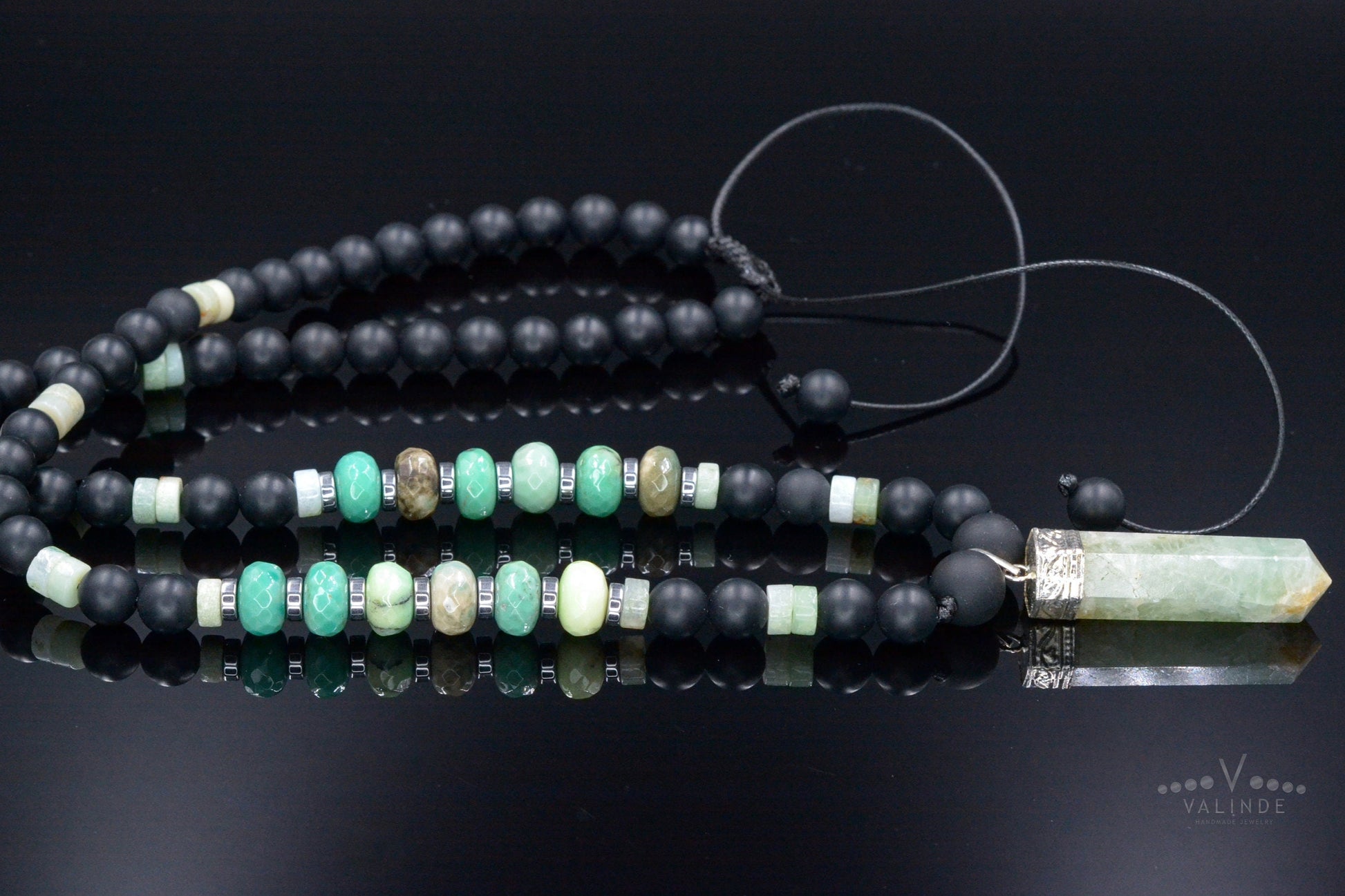 Men's Green Jade Necklace - Jade Stone Long Necklace - Black Onyx Necklace - Gift for Men - Adjustable Crystal Necklace for Men - Men's Gift - Shamballa Necklace - Birthstone Necklace - Gemstone Necklace Men - Chakra Necklace - Macrame Necklace  - Healing Necklace - Valinde - Shamballa Necklace - Birthstone Necklace - Gemstone Necklace Men - Chakra Necklace - Macrame Necklace  - Healing Necklace - Valinde
