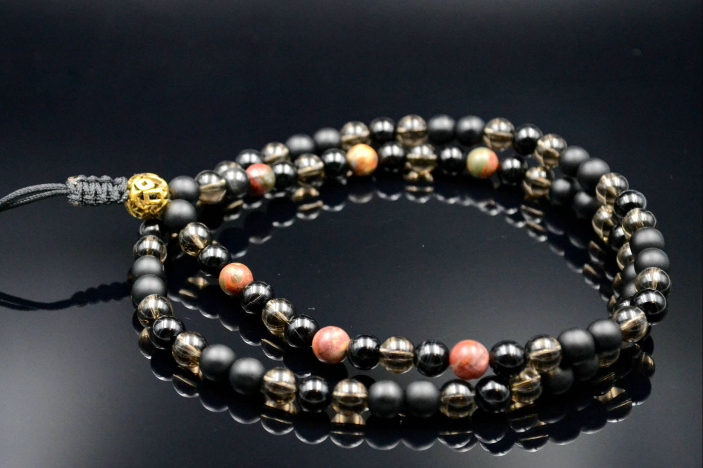 Men's Jasper Necklace Gemstone Beaded Necklace Long Necklace Gift for Men Onyx Necklace Men's Jewelry Agate Necklace for Men Herren Kette  - Shamballa Necklace - Birthstone Necklace - Gemstone Necklace Men - Chakra Necklace - Yoga Necklace - Mantra Necklace -Macrame Necklace  - Healing Necklace - Valinde
