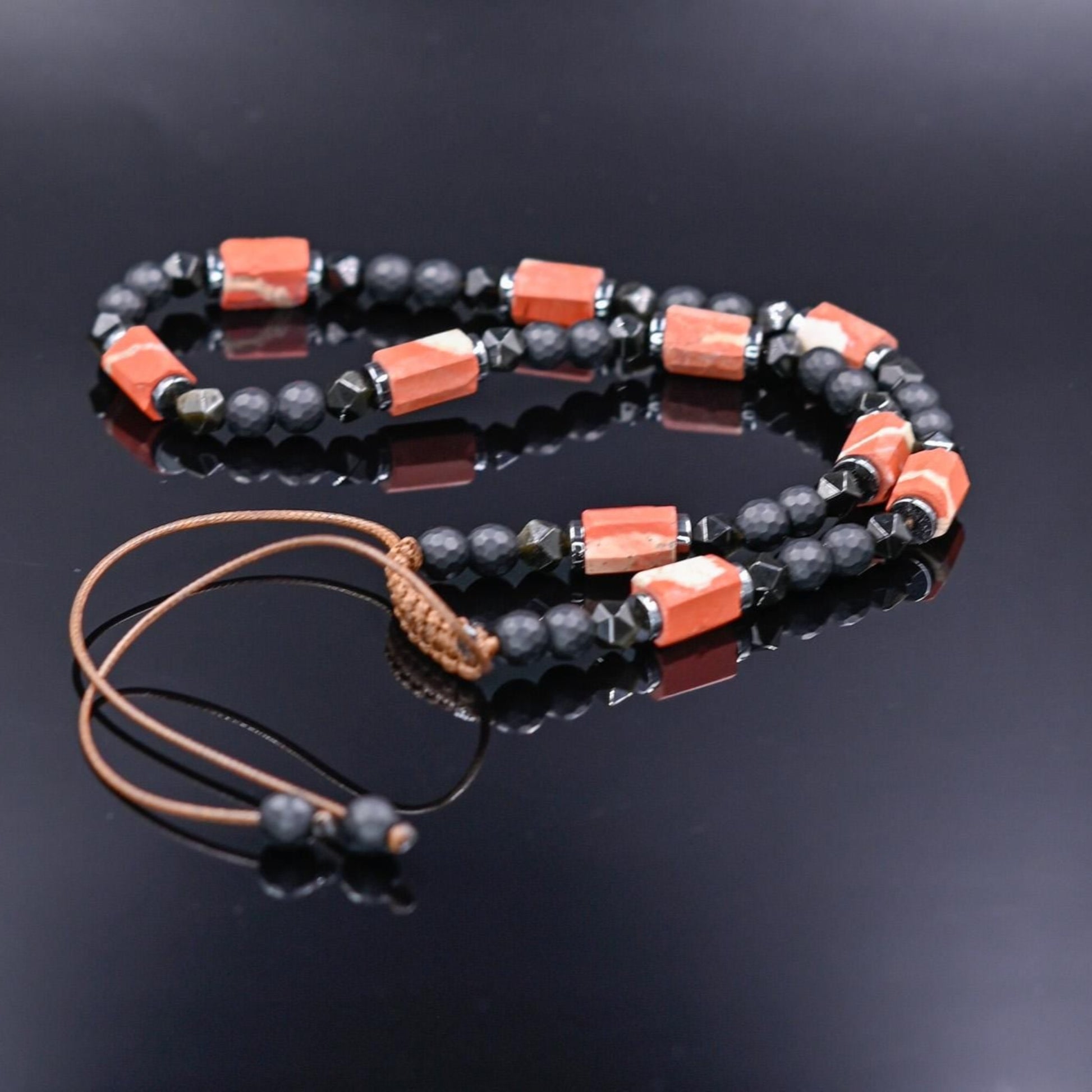 Men's Protection Necklace, Brown Agate Onyx Adjustable Necklace,Pendant Necklace, Long Beaded Necklace, Gift for Men, Gift for HimMen's Red Jasper Onyx Obsidian Adjustable Necklace, Short Beaded Gemstone Crystal Necklace, Gift for Men, Father's Day Gift, Birthday Gift  - Shamballa Necklace - Birthstone Necklace - Gemstone Necklace Men - Chakra Necklace - Macrame Necklace  - Healing Necklace - Valinde
