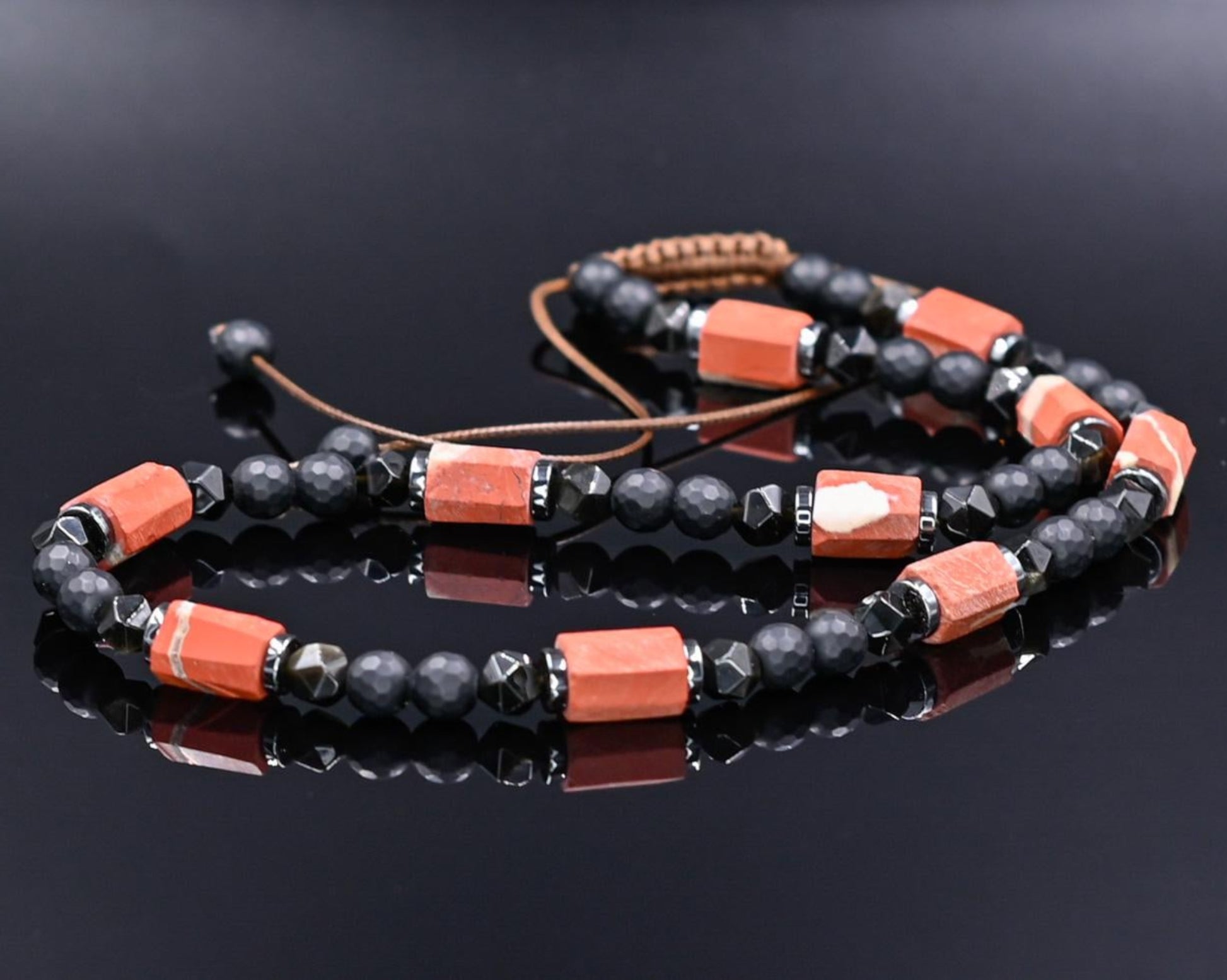 Men's Protection Necklace, Brown Agate Onyx Adjustable Necklace,Pendant Necklace, Long Beaded Necklace, Gift for Men, Gift for HimMen's Red Jasper Onyx Obsidian Adjustable Necklace, Short Beaded Gemstone Crystal Necklace, Gift for Men, Father's Day Gift, Birthday Gift  - Shamballa Necklace - Birthstone Necklace - Gemstone Necklace Men - Chakra Necklace - Macrame Necklace  - Healing Necklace - Valinde
