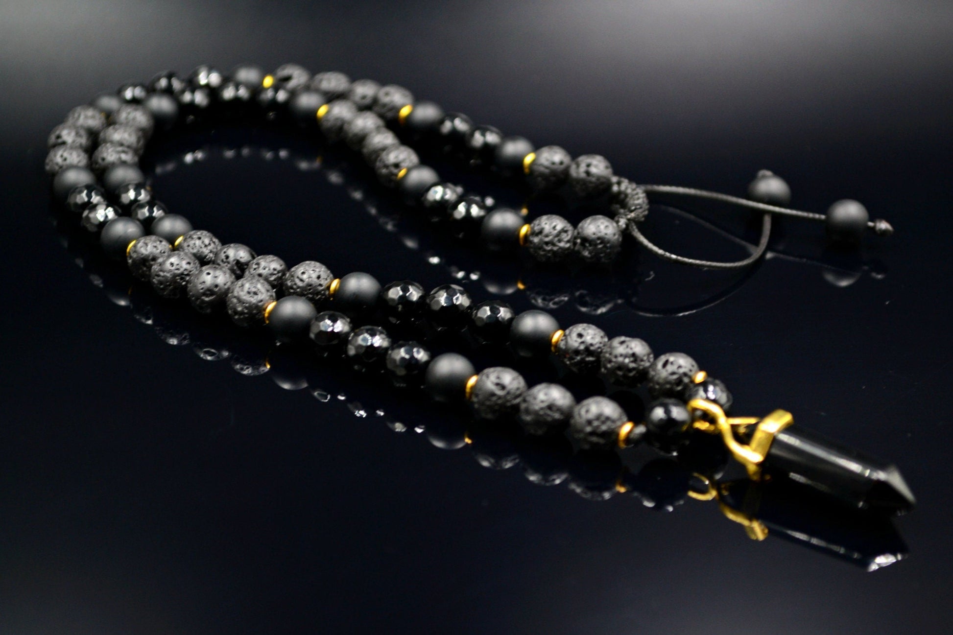 Men's Agate Short Necklace Lava Stone Beaded Necklace Gemstone Necklace For Men Crystal Jewelry Agate Pendant Necklace Men's Gift - Shamballa Necklace - Birthstone Necklace - Gemstone Necklace Men - Chakra Necklace - Macrame Necklace  - Healing Necklace - Valinde

