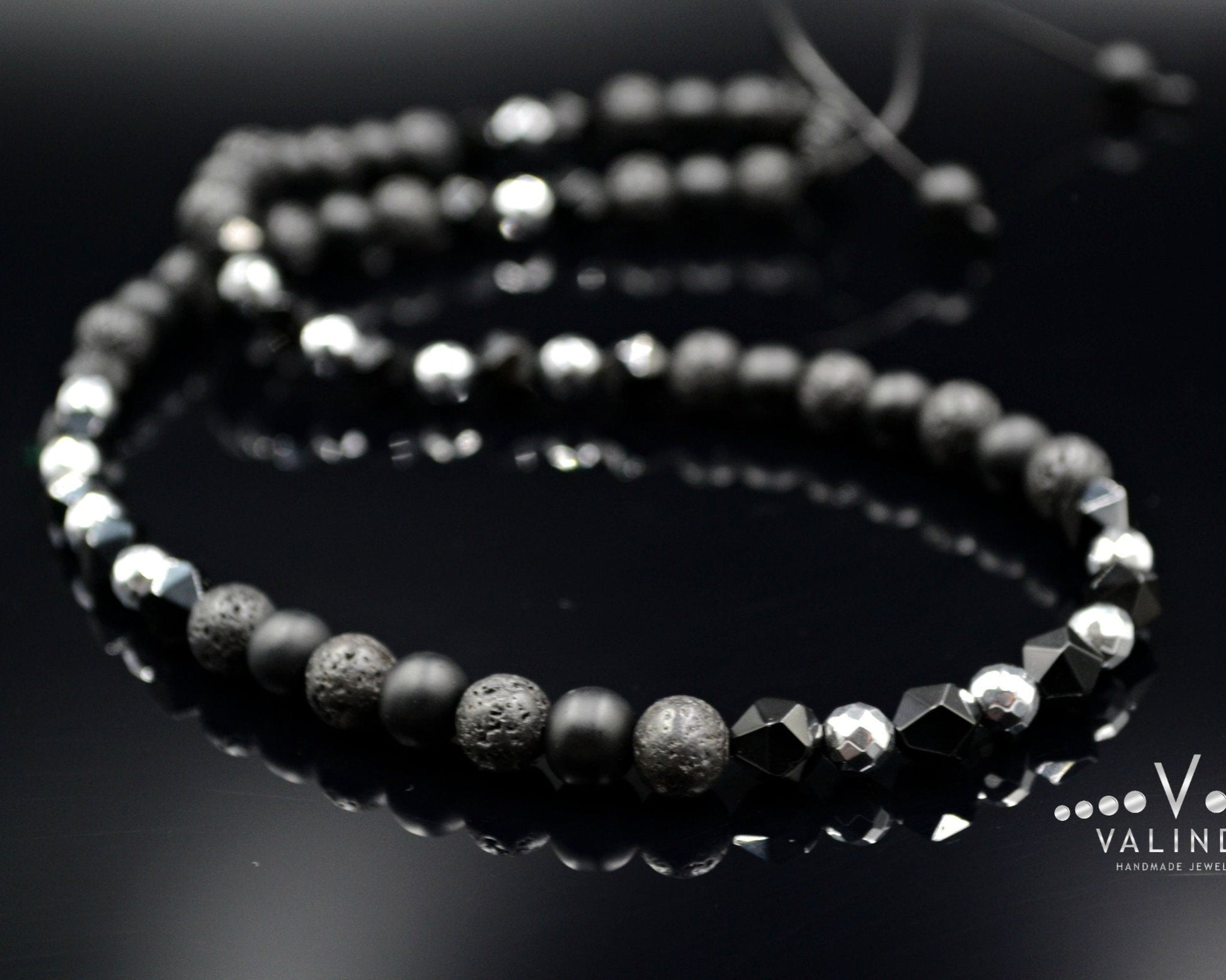 Men's Raw Agate Short Necklace Hematite Necklace Onyx Beaded Necklace Gift for Men Surfer Necklace Gemstone Crystal Necklace Lava Necklace - Shamballa Necklace - Birthstone Necklace - Gemstone Necklace Men - Chakra Necklace - Yoga Necklace - Mantra Necklace -Macrame Necklace  - Healing Necklace - Valinde
