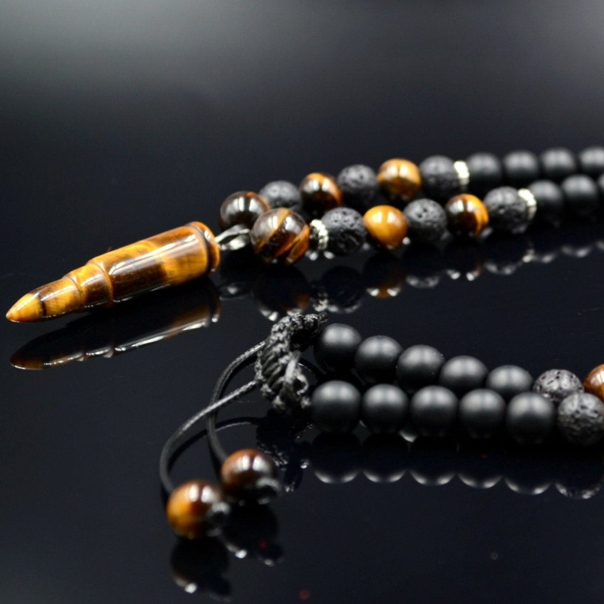 Men's Tiger's Eye Beaded Necklace Lava Stone Necklace Tiger's Eye Bullet Necklace Onyx Necklace Crystal Necklace Long Necklace Gift for Men - Shamballa Necklace - Birthstone Necklace - Gemstone Necklace Men - Chakra Necklace - Yoga Necklace - Mantra Necklace -Macrame Necklace  - Healing Necklace - Gift for Father - Gift For Men - Valinde
