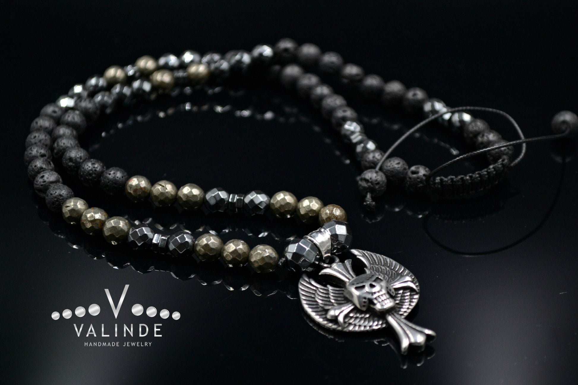 Men's Cross Pendant Necklace Pyrite Necklace Hematite Necklace Long Beaded Necklace Lava Stone Necklace Gift for Men Gemstone Necklace  - Shamballa Necklace - Birthstone Necklace - Gemstone Necklace Men - Chakra Necklace - Yoga Necklace - Mantra Necklace -Macrame Necklace  - Healing Necklace - Valinde