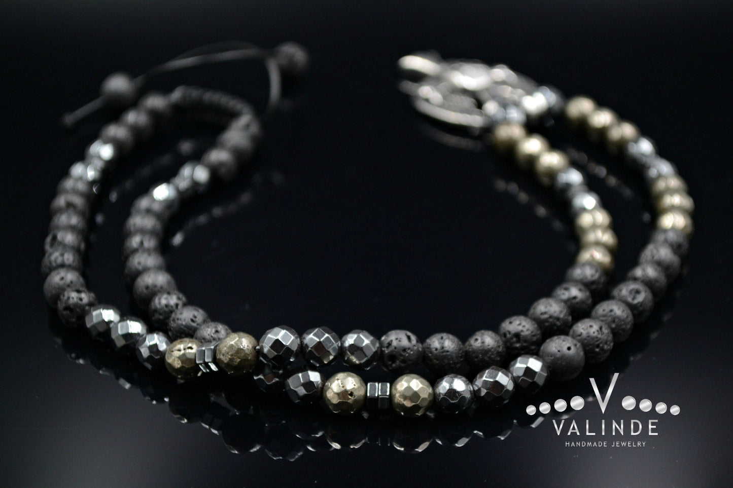 Men's Cross Pendant Necklace Pyrite Necklace Hematite Necklace Long Beaded Necklace Lava Stone Necklace Gift for Men Gemstone Necklace  - Shamballa Necklace - Birthstone Necklace - Gemstone Necklace Men - Chakra Necklace - Yoga Necklace - Mantra Necklace -Macrame Necklace  - Healing Necklace - Valinde

