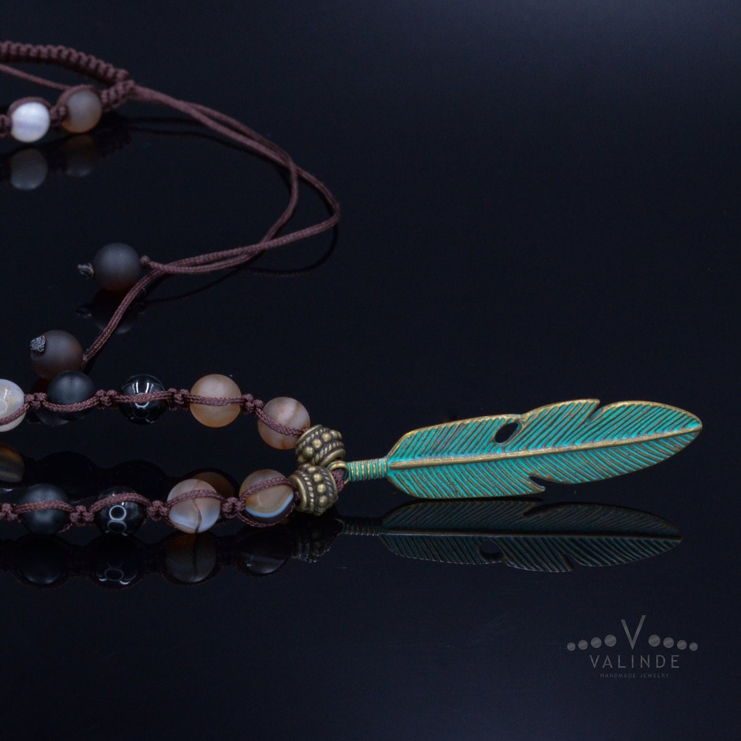 Men's Macrame Necklace Agate Necklace Gift For Him Beaded Necklace Onyx Necklace Gemstone Necklace Gift for Men Men's Jewelry Men's Gift - Shamballa Necklace - Birthstone Necklace - Gemstone Necklace Men - Chakra Necklace - Macrame Necklace  - Healing Necklace - Valinde
