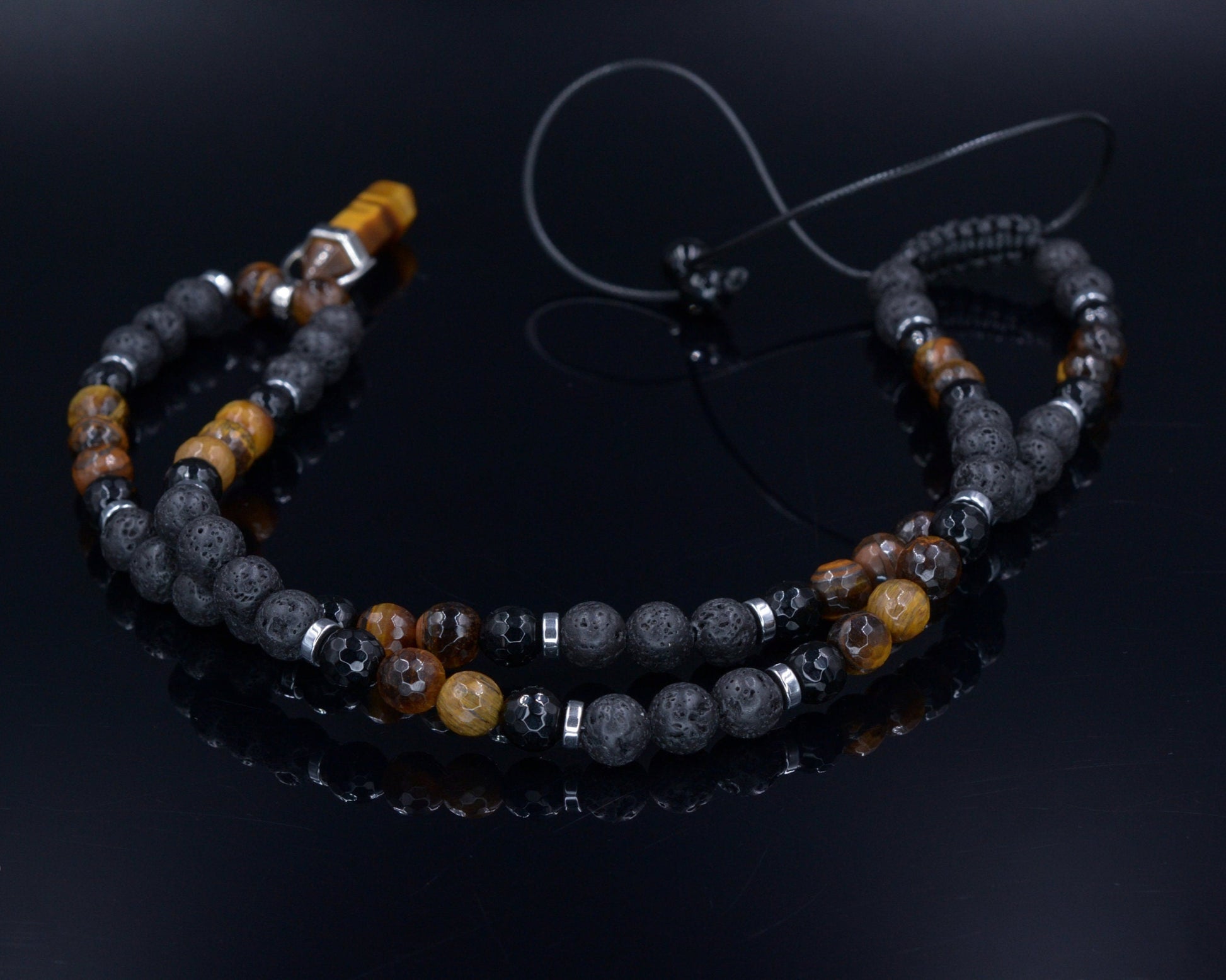 Tiger's Eye Pendant Necklace for Men - Long Crystal Necklace - Men's Black Onyx Necklace & Hematite - Gift for Men - Beaded Necklace Men's Lava Stone Beaded Necklace - Tiger's Eye Pendant Necklace - Gift for Men - Long Necklace - Father's Day Gift - Crystal Necklace - Shamballa Necklace - Birthstone Necklace - Gemstone Necklace Men - Chakra Necklace - Macrame Necklace  - Healing Necklace - Valinde
