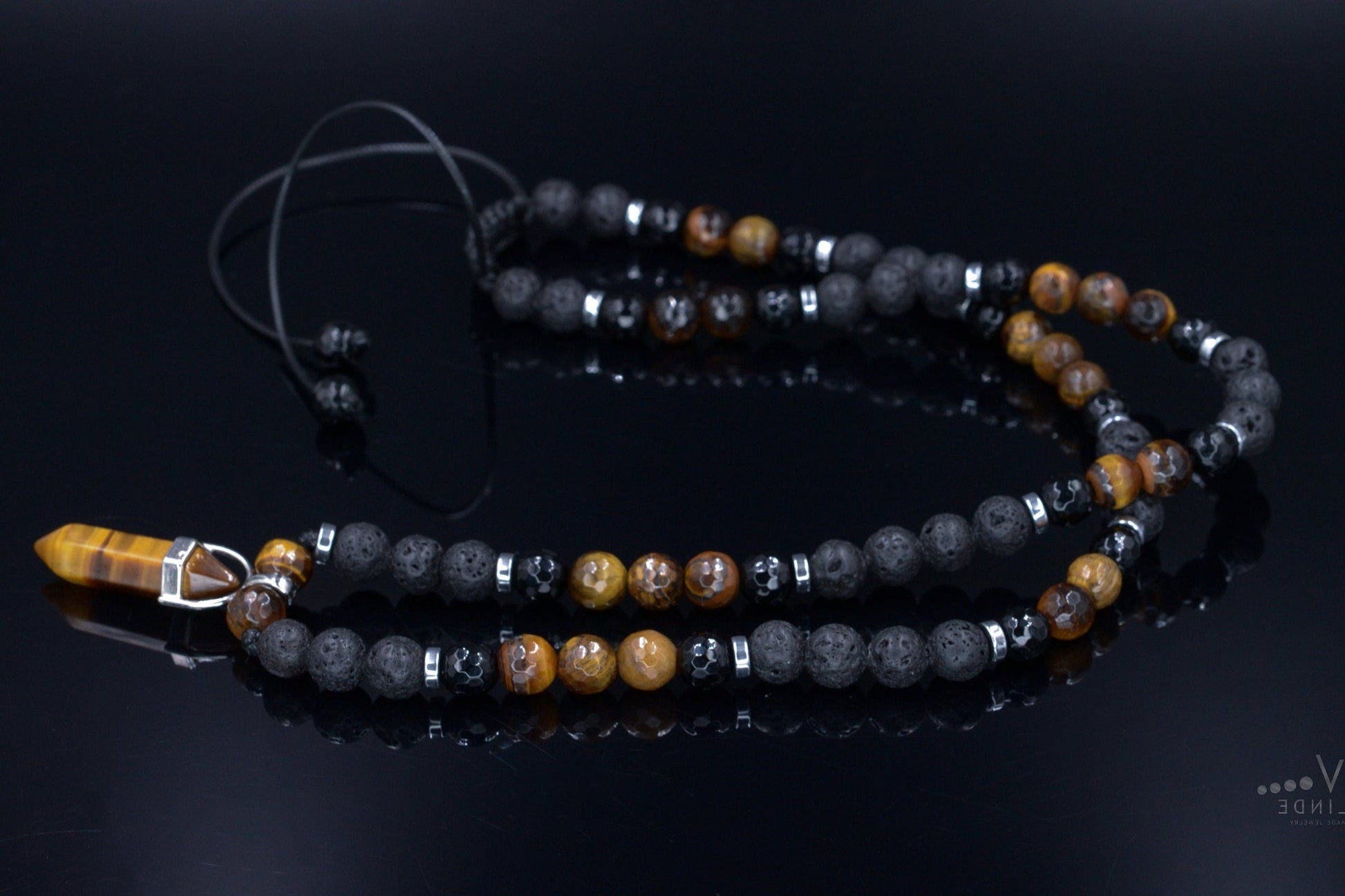 Tiger's Eye Pendant Necklace for Men - Long Crystal Necklace - Men's Black Onyx Necklace & Hematite - Gift for Men - Beaded Necklace Men's Lava Stone Beaded Necklace - Tiger's Eye Pendant Necklace - Gift for Men - Long Necklace - Father's Day Gift - Crystal Necklace - Shamballa Necklace - Birthstone Necklace - Gemstone Necklace Men - Chakra Necklace - Macrame Necklace  - Healing Necklace - Valinde
