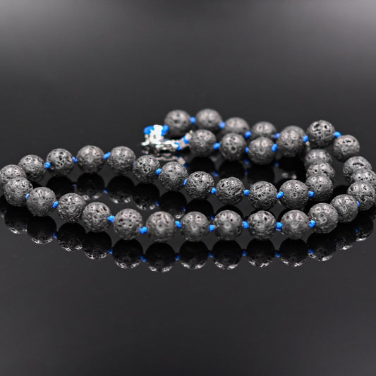 Men's Black Lava Necklace Choker Necklace Beaded Necklace Gift for Men Lava Stone Necklace Gemstone Necklace Short Necklace Black Necklace - Shamballa Necklace - Birthstone Necklace - Gemstone Necklace Men - Chakra Necklace - Yoga Necklace - Mantra Necklace -Macrame Necklace  - Healing Necklace - Gift for Father - Gift For Men - Valinde
