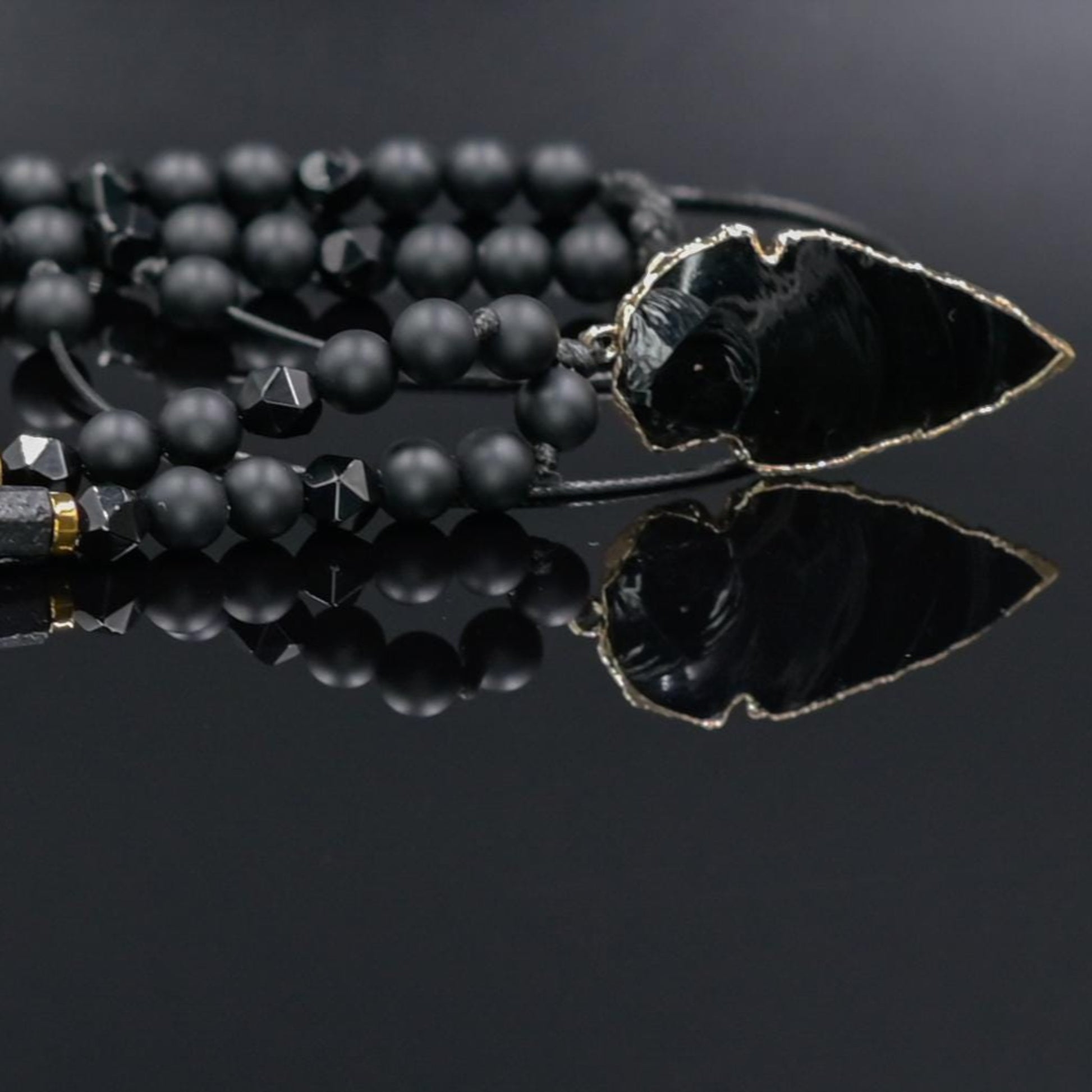 Men's Protection Necklace, Black Tourmaline Pendant Necklace, Onyx Agate Adjustable Necklace, Long Beaded Stone Necklace, Gift for Men - Shamballa Necklace - Birthstone Necklace - Gemstone Necklace Men - Chakra Necklace - Yoga Necklace - Mantra Necklace -Macrame Necklace  - Healing Necklace - Gift for Father - Gift For Men - Valinde
