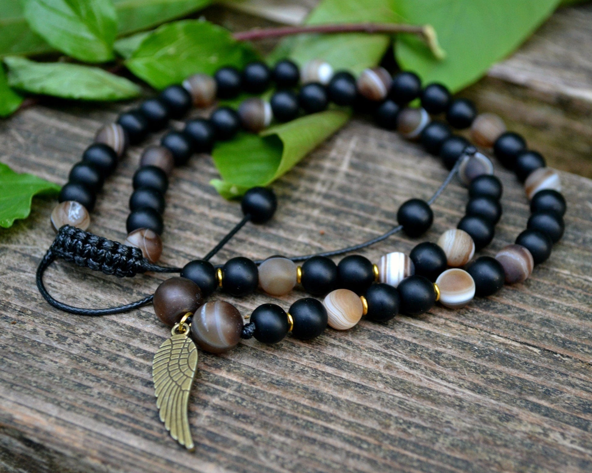 Men's Necklace Gemstone Necklace Agate Onyx Beaded Necklace Pendant Necklace Men's Jewelry Gift for Men Grystal Jewelry - Shamballa Necklace - Birthstone Necklace - Gemstone Necklace Men - Chakra Necklace - Yoga Necklace - Mantra Necklace -Macrame Necklace  - Healing Necklace - Gift for Father - Gift For Men - Valinde
