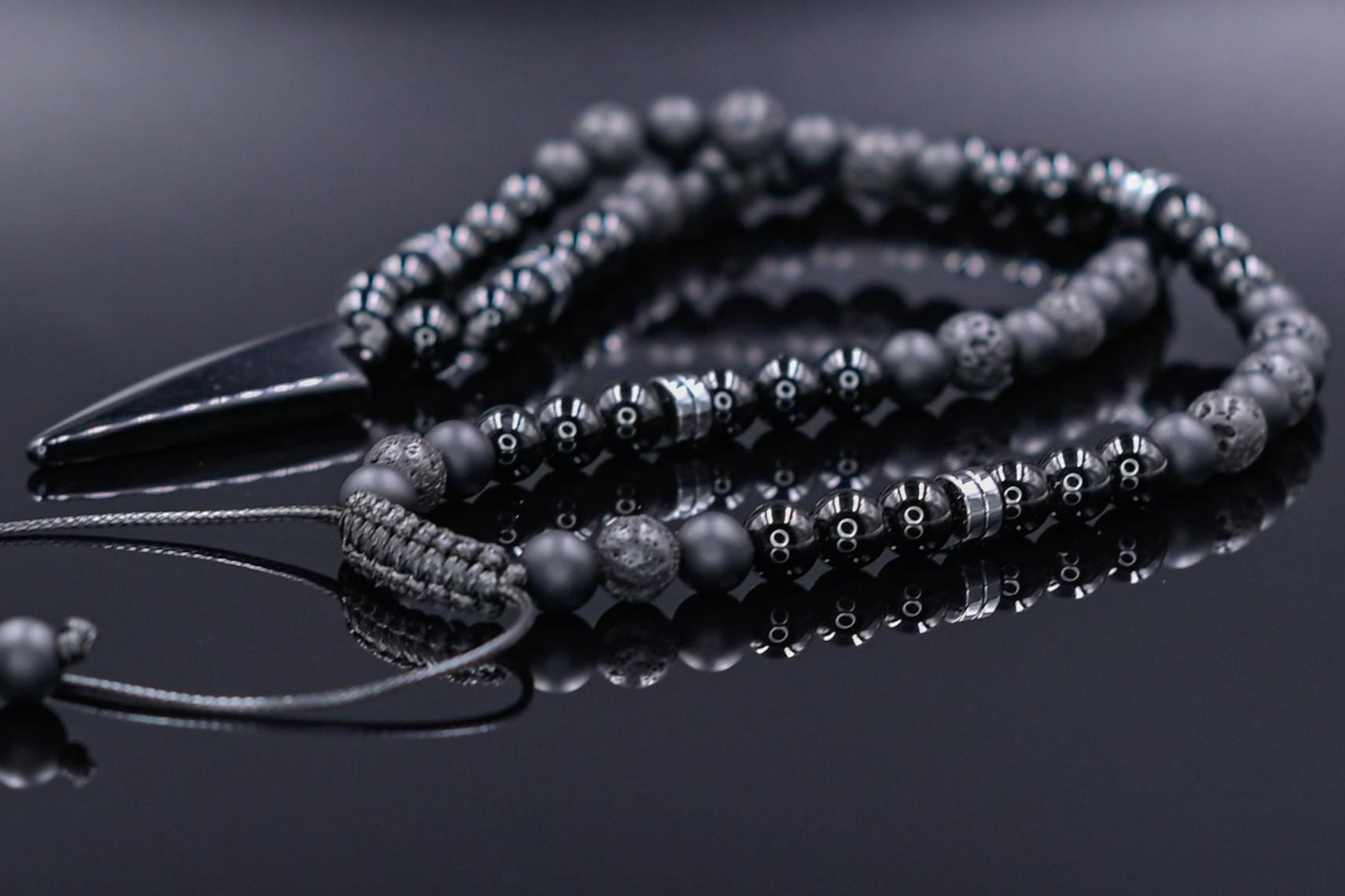 Men's Black Onyx Agate Lava Stone Beaded Necklace, Gemstone Arrow Pendant Necklace, Long Adjustable Necklace, Spiritual Jewelry,Gift for Him - Shamballa Necklace - Birthstone Necklace - Gemstone Necklace Men - Chakra Necklace - Yoga Necklace - Mantra Necklace -Macrame Necklace  - Healing Necklace - Gift for Father - Gift For Men - Valinde
