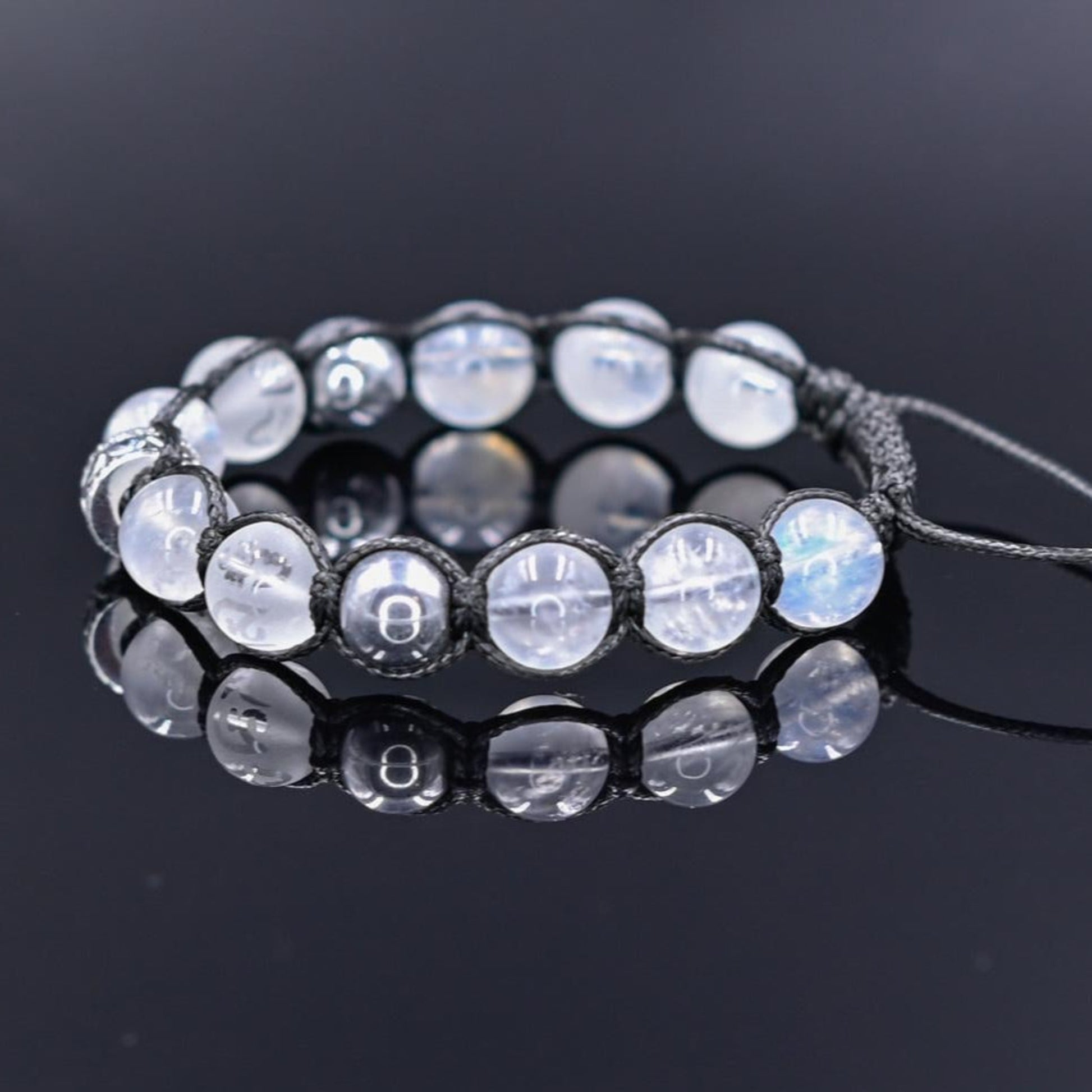 Men's Genuine Moonstone Bracelet / 925 Sterling Silver Bracelet / Gemstone Bracelet / Crystal Bracelet / Gift or Men / Adjustable Bracelet