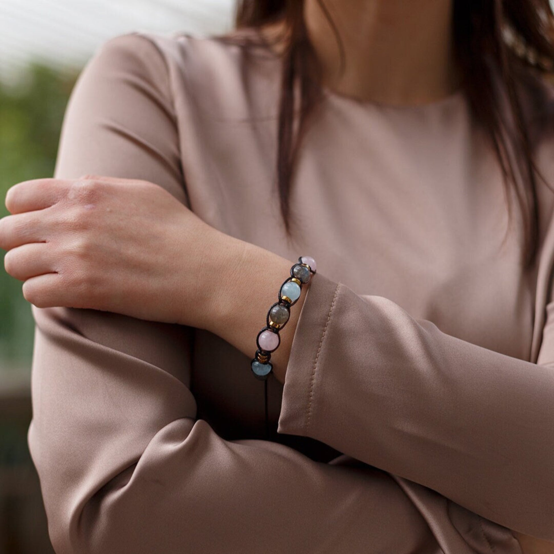 Labradorit Armband - Damen Aquamarin Rosenquarz Kristall Geflochtenes verstellbares Armband - Muttertagsgeschenk - Geschenk für - Birthstone Bracelet - Gemstone Bracelet Women - Chakra Bracelet - Macrame Bracelet - Healing Bracelet - Valinde - Shamballa Bracelet - Birthstone Bracelet - Gemstone Bracelet Women - Chakra Bracelet - Macrame Bracelet - Healing Bracelet - ValindeFrau